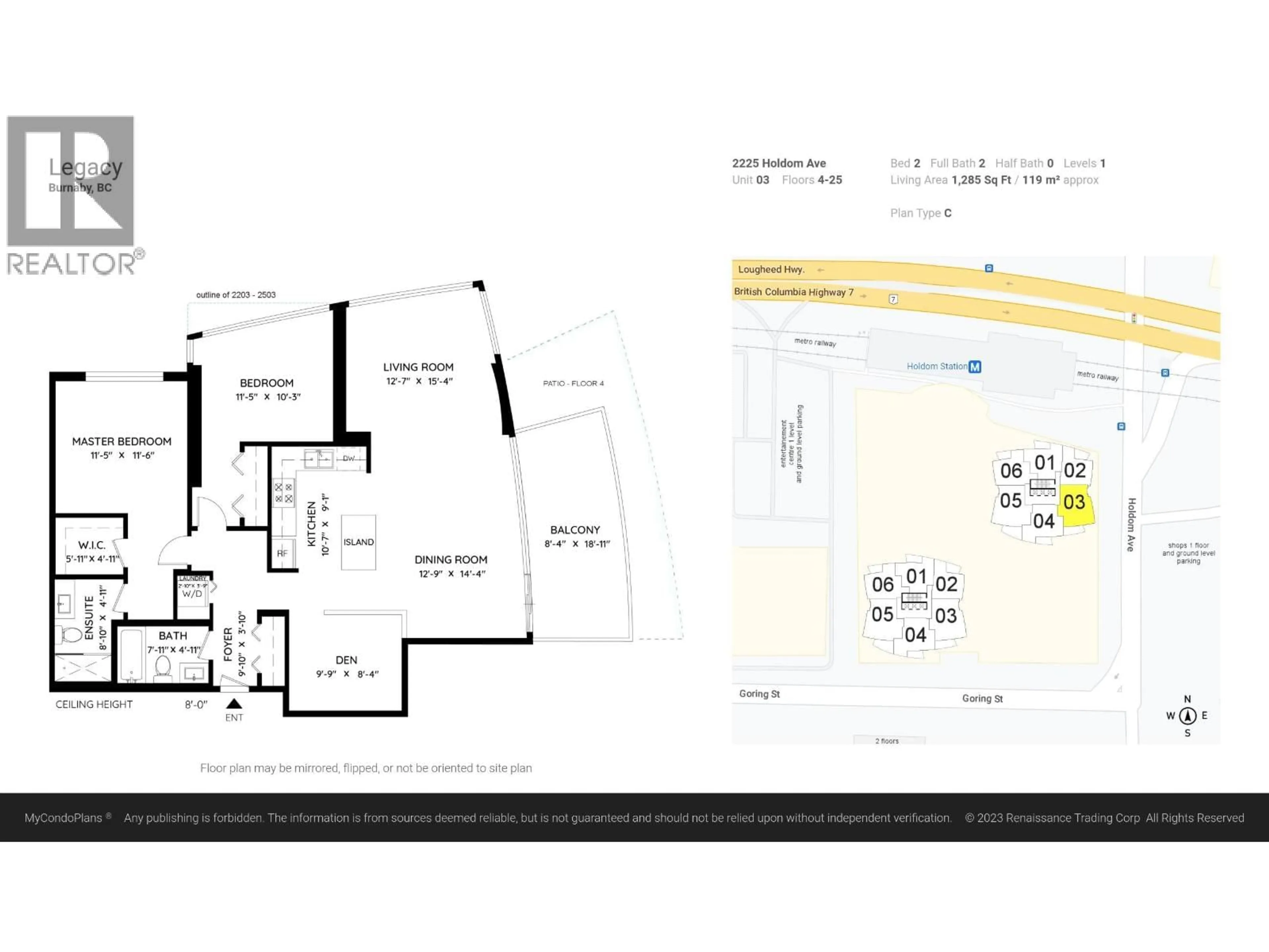 Floor plan for 2203 - 2225 HOLDOM AVENUE, Burnaby British Columbia V5B0A1