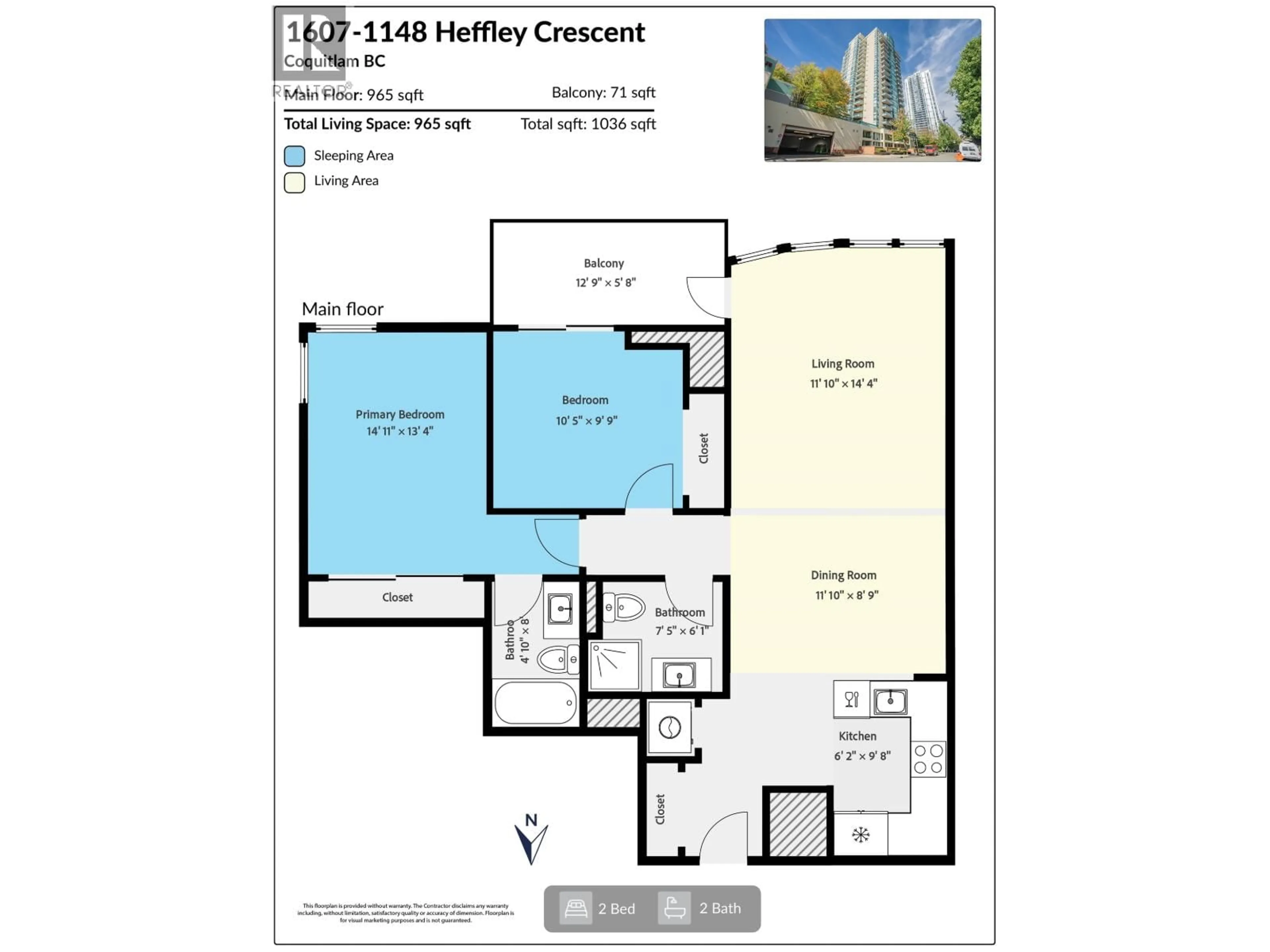 Floor plan for 1607 - 1148 HEFFLEY CRESCENT, Coquitlam British Columbia V3B8A6
