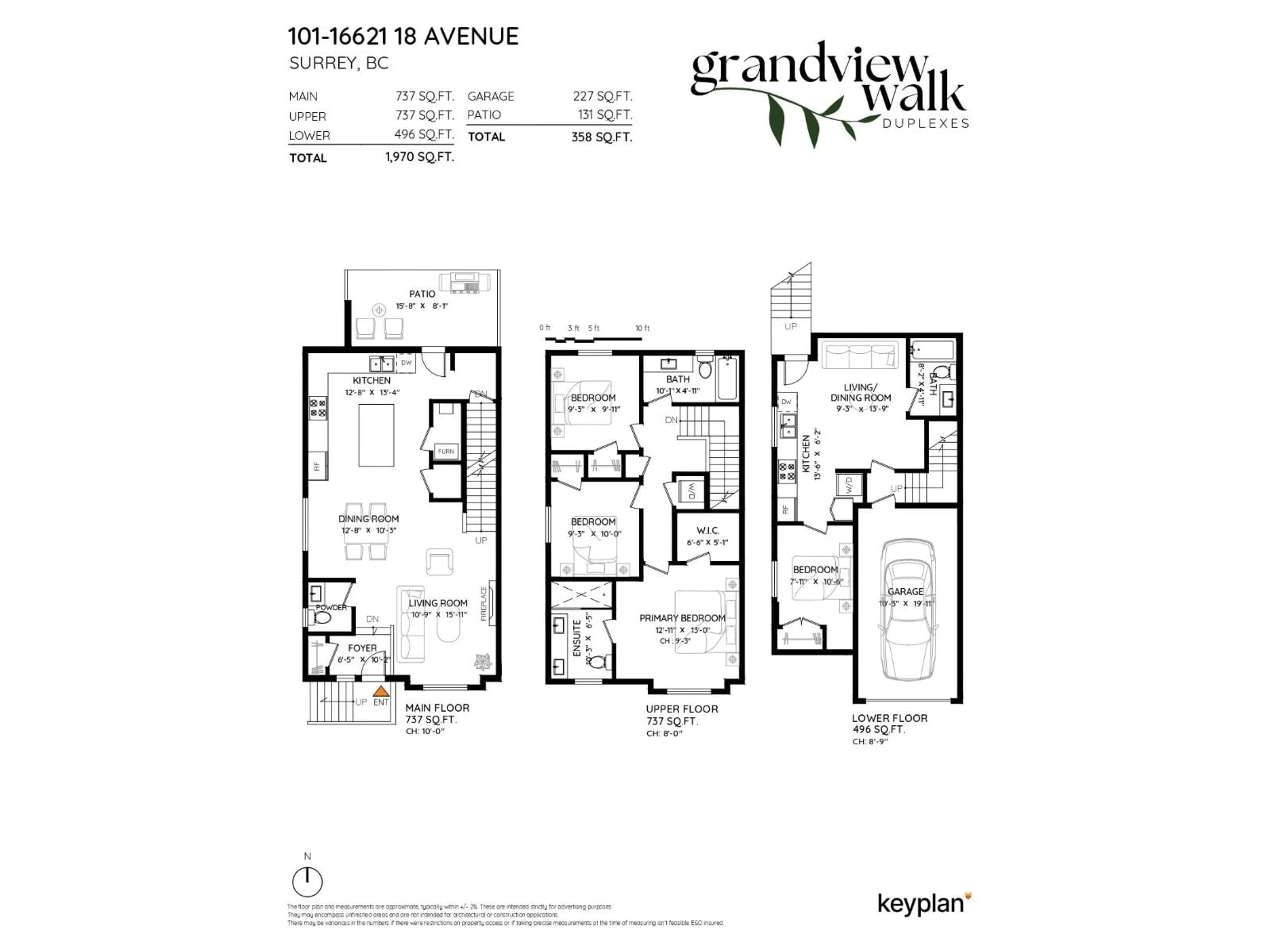 Floor plan for 101 - 16621 18, Surrey British Columbia V3Z9X5