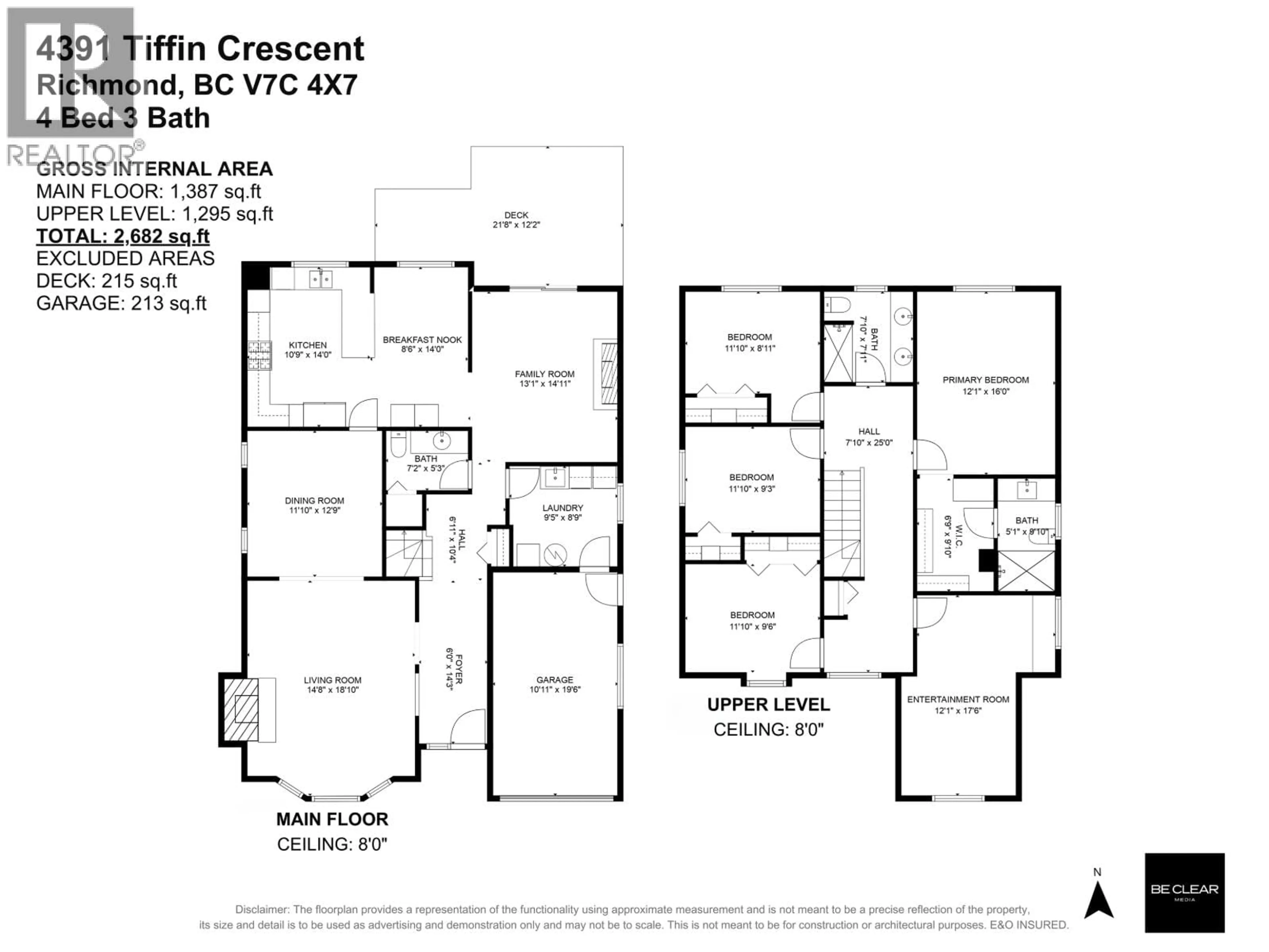 Floor plan for 4391 TIFFIN CRESCENT, Richmond British Columbia V7C4X7