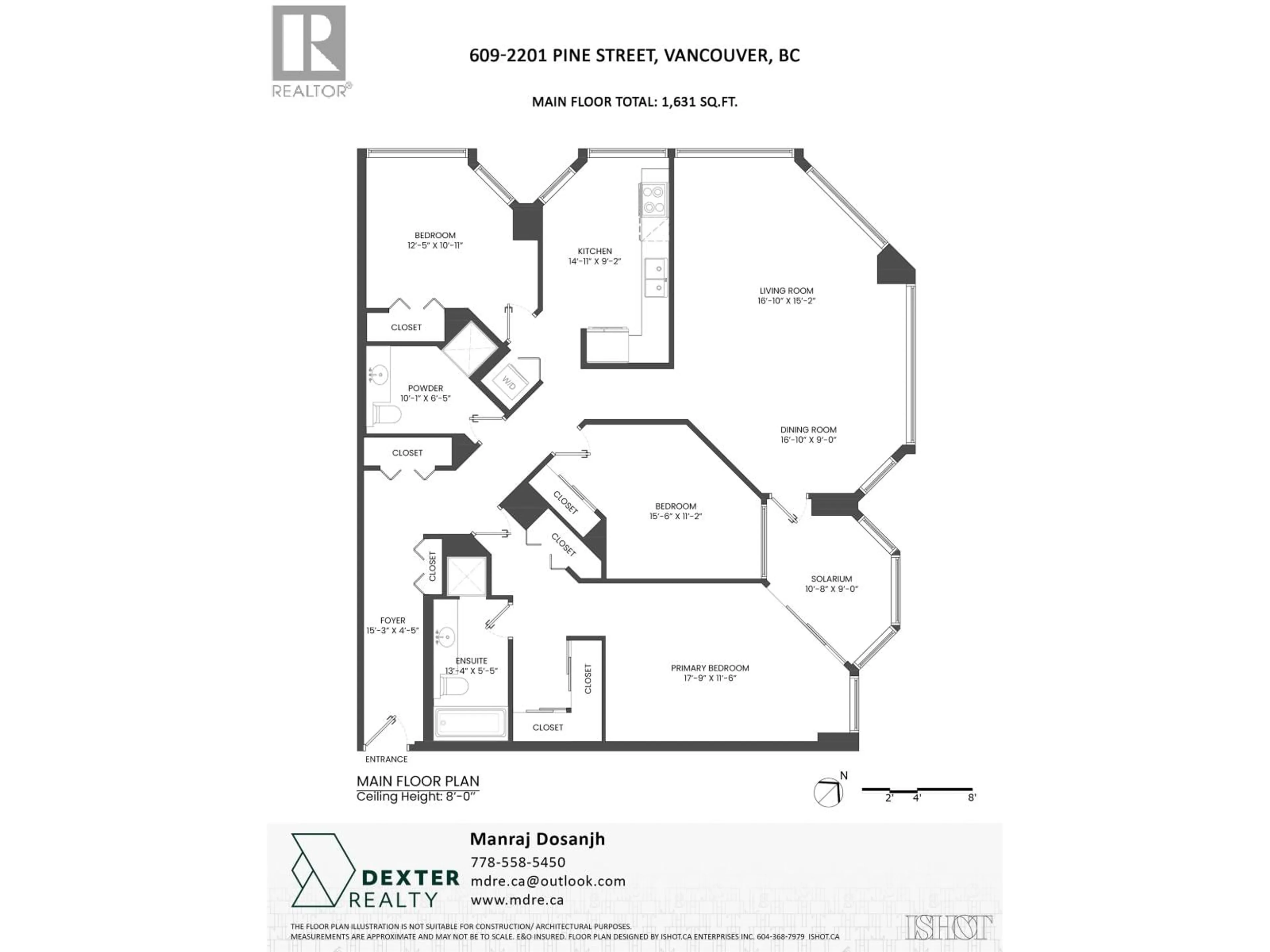 Floor plan for 609 - 2201 PINE STREET, Vancouver British Columbia V6J5E7