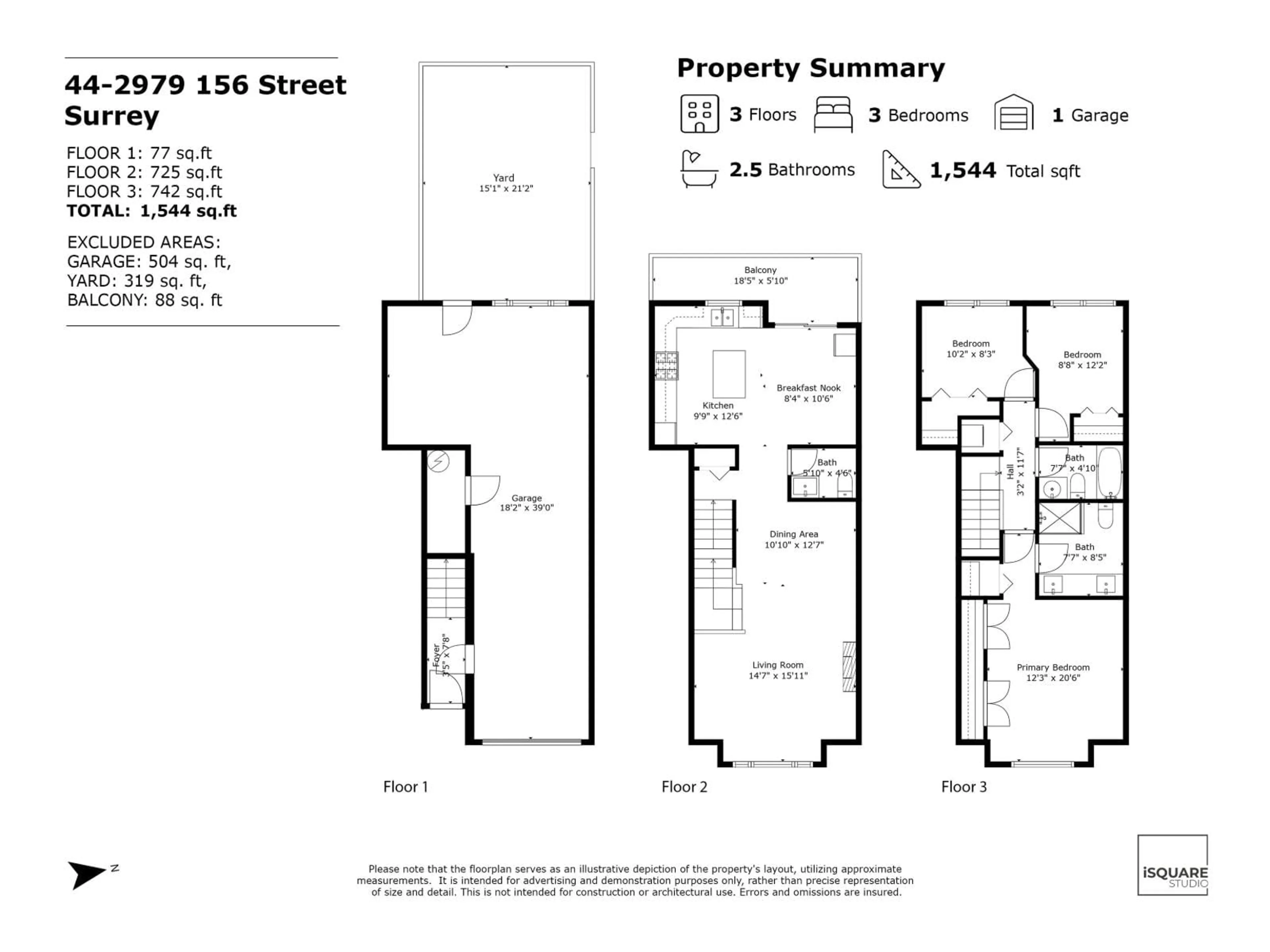 Floor plan for 44 - 2979 156, Surrey British Columbia V3Z8V8