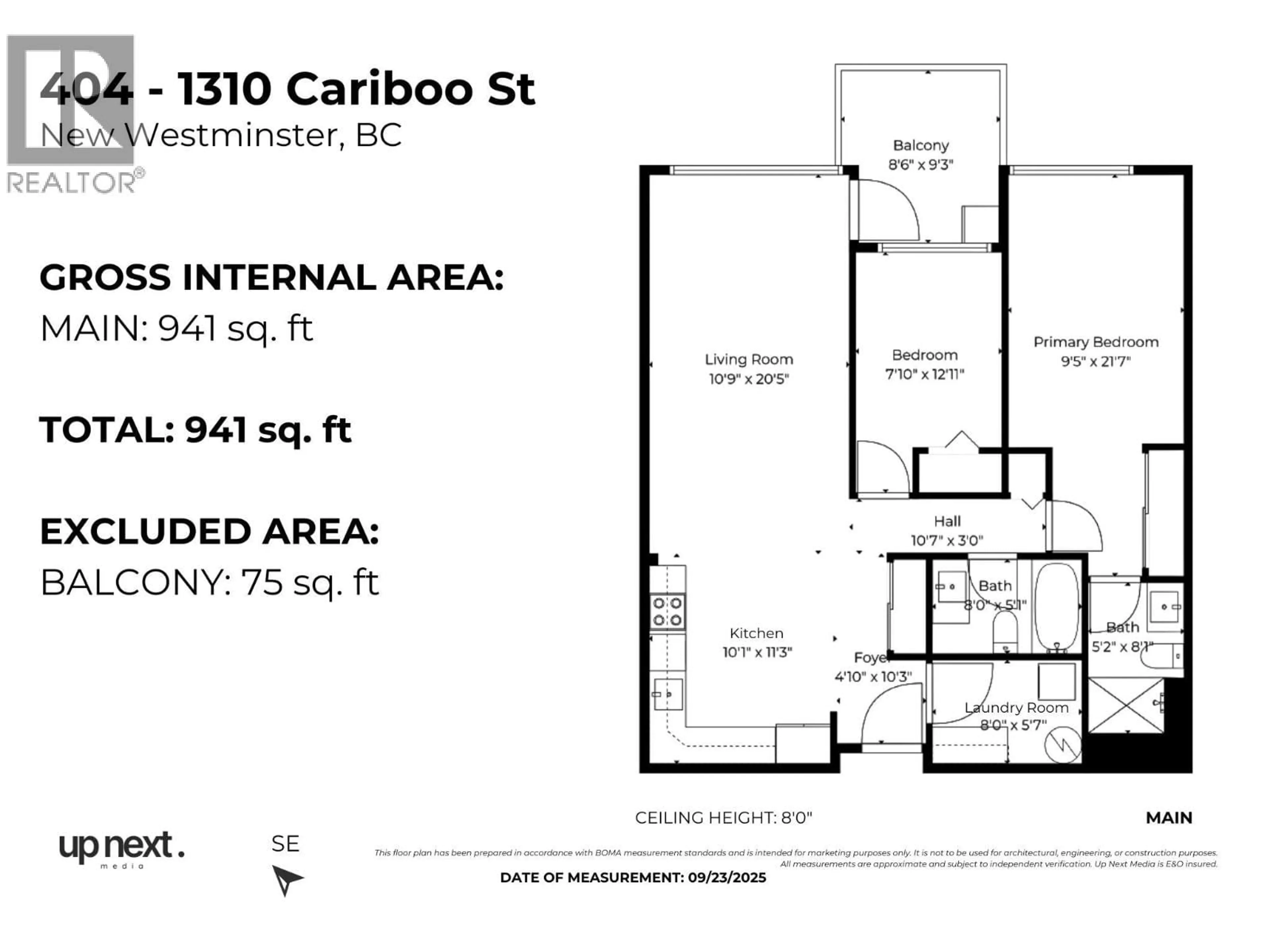 Floor plan for 404 - 1310 CARIBOO STREET, New Westminster British Columbia V3M1X2