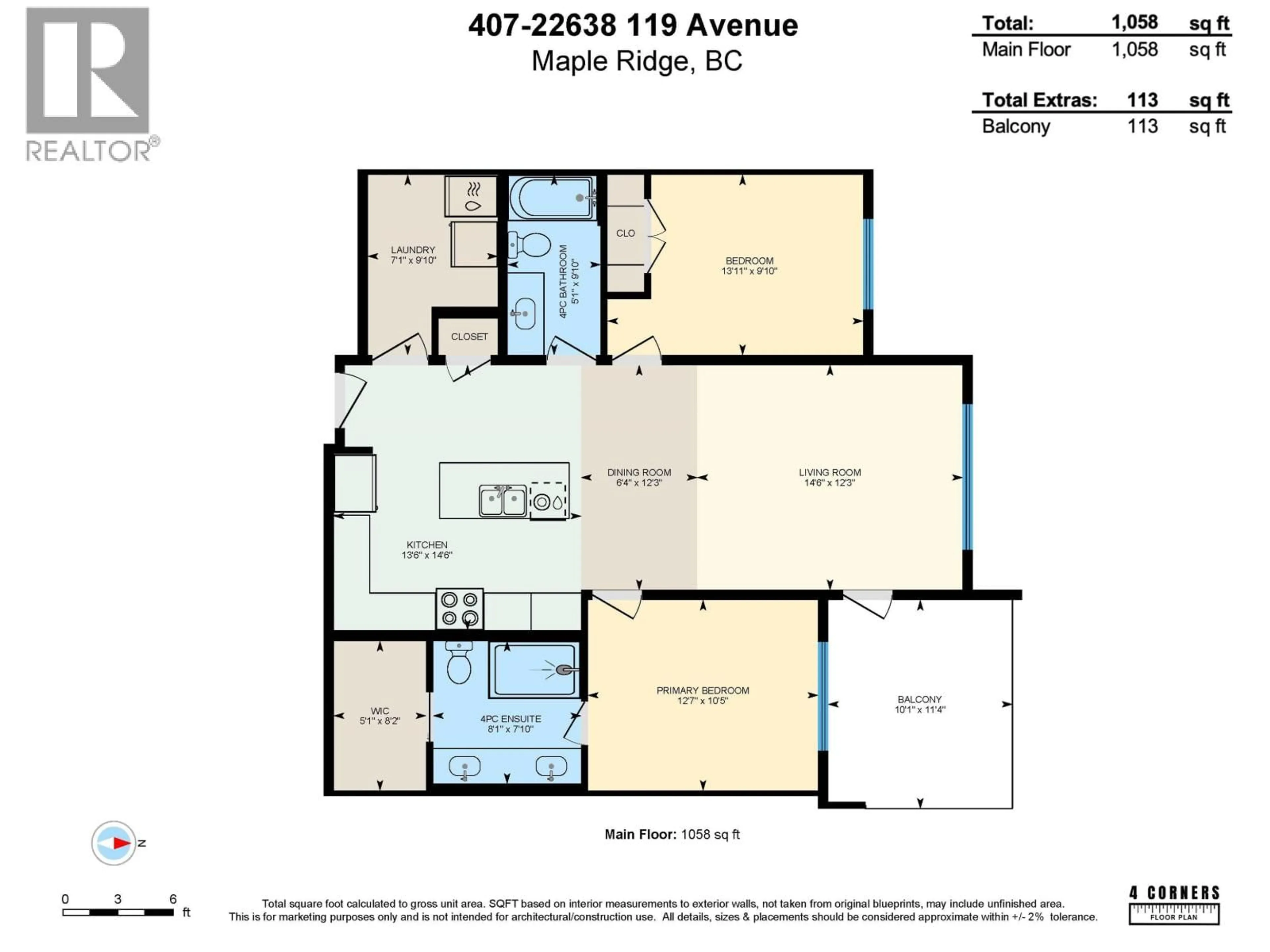 Floor plan for 407 - 22638 119 AVENUE, Maple Ridge British Columbia V2X4L1