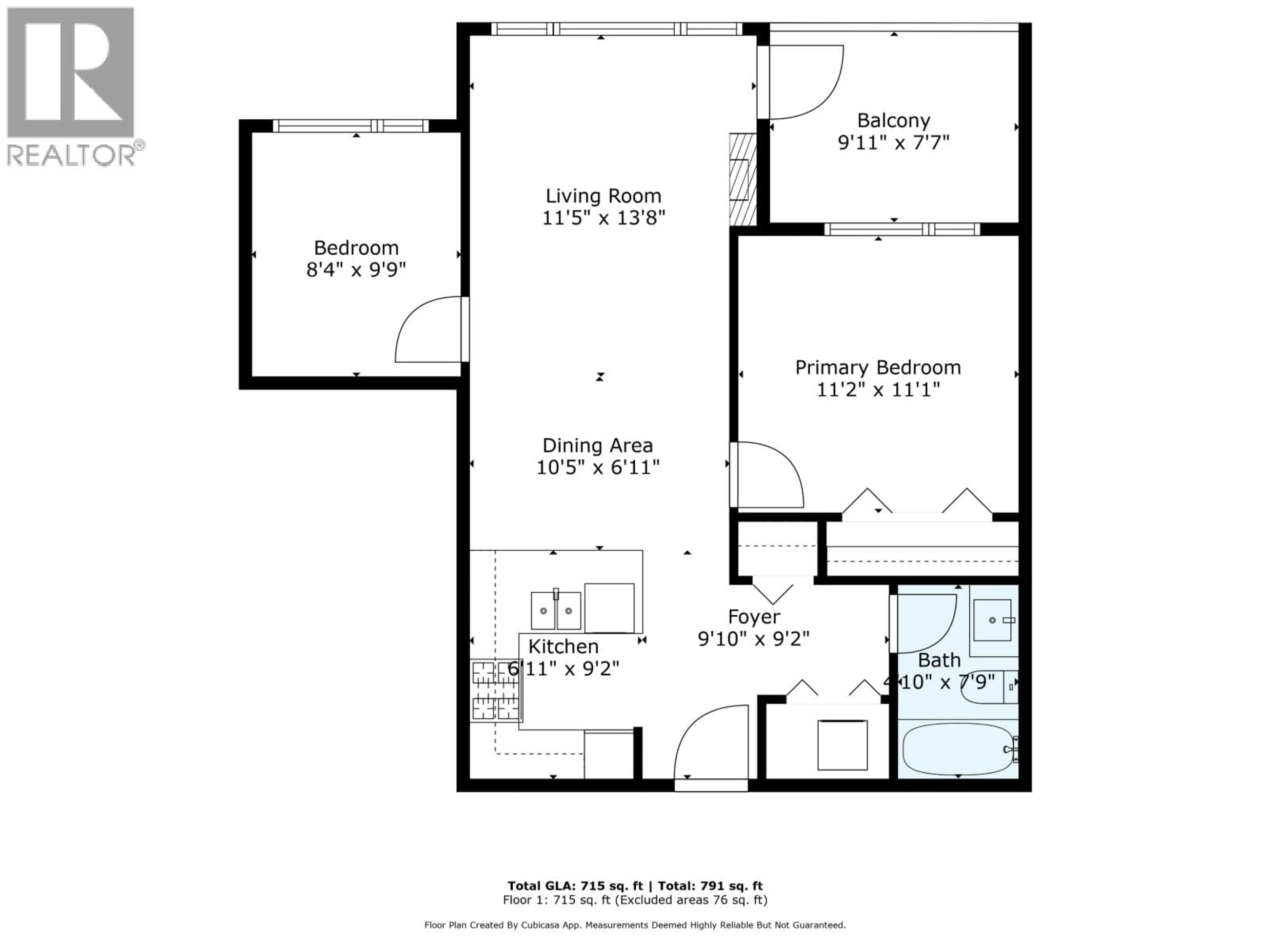 Floor plan for 303 - 1188 JOHNSON STREET, Coquitlam British Columbia V3B0H7