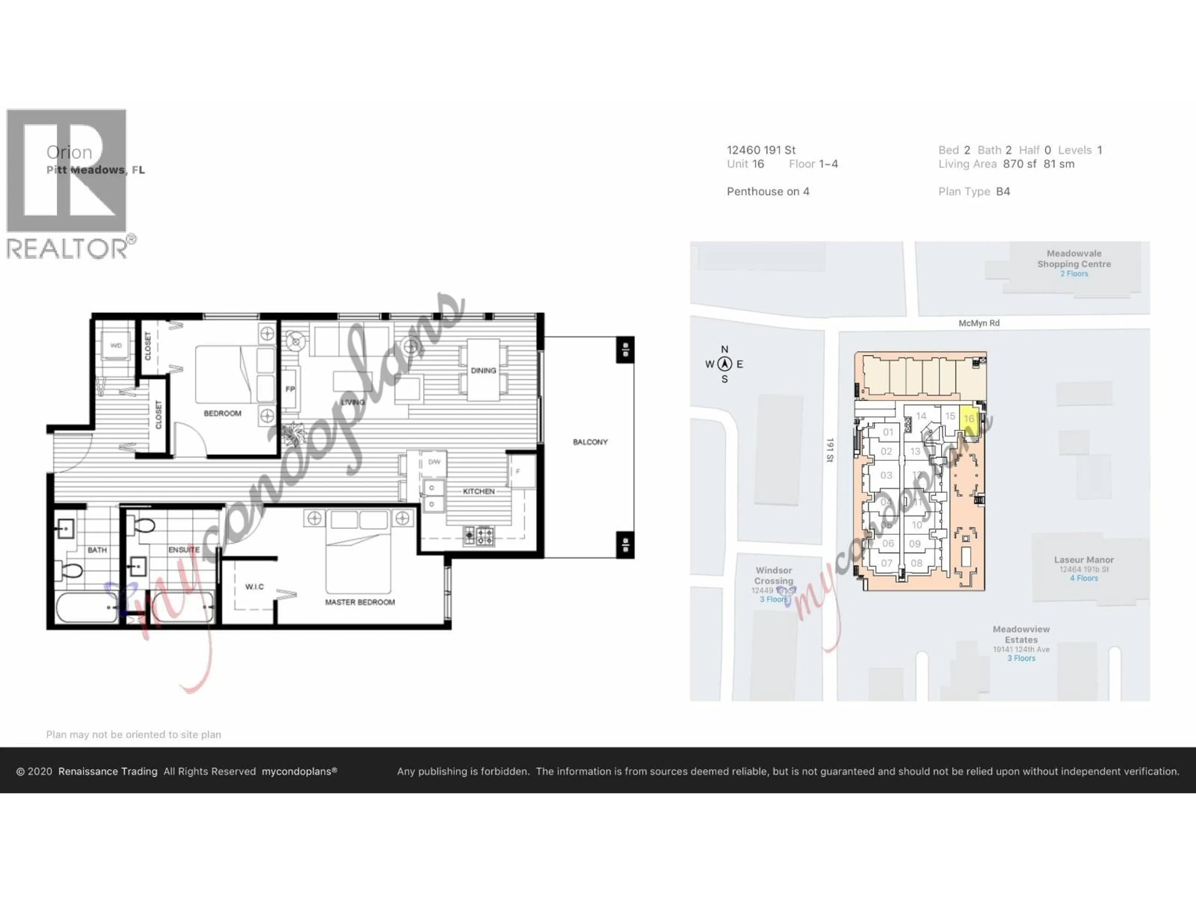 Floor plan for 316 - 12460 191 STREET, Pitt Meadows British Columbia V3Y2J2