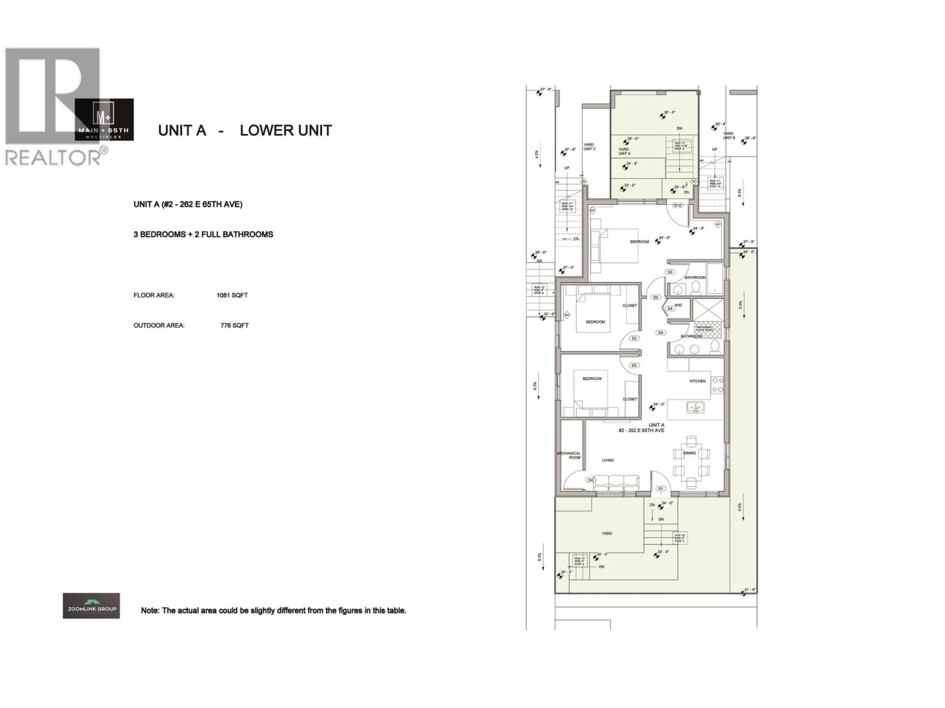 Floor plan for 1 - 262 65TH AVENUE, Vancouver British Columbia V5X2P4