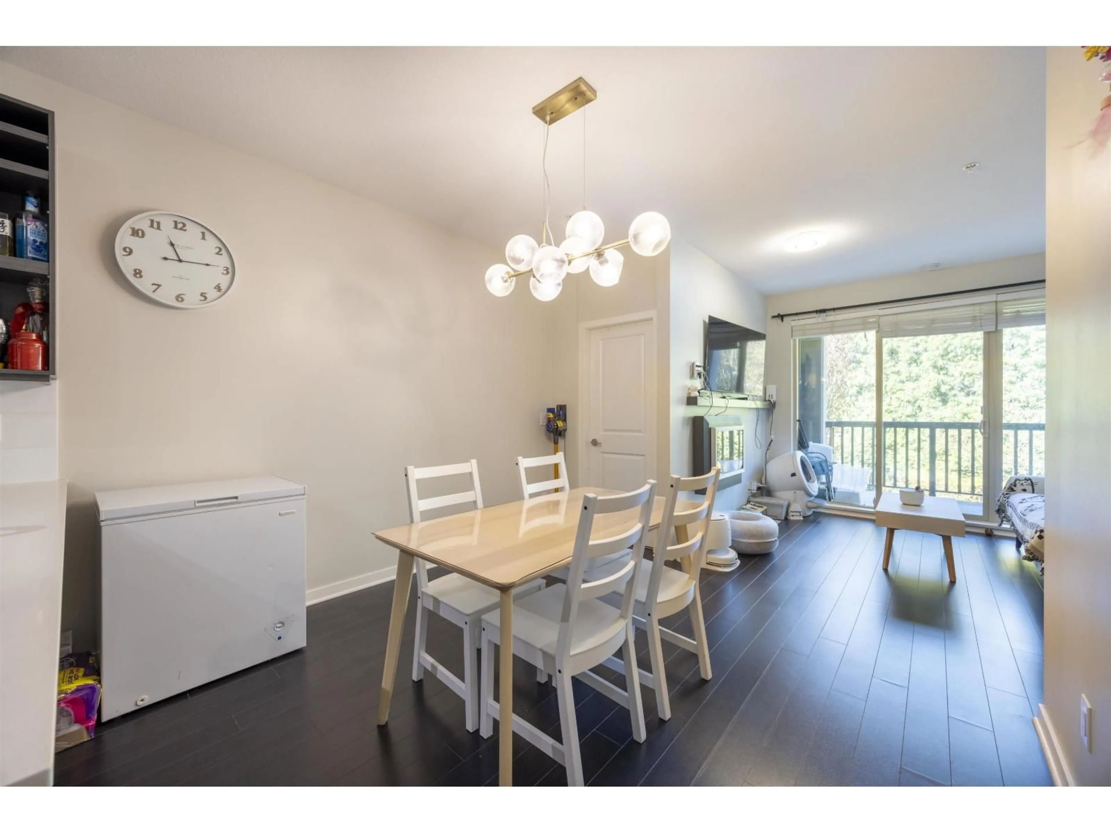 Dining room, wood/laminate floor for 222 - 5655 210A, Langley British Columbia V3A0G4