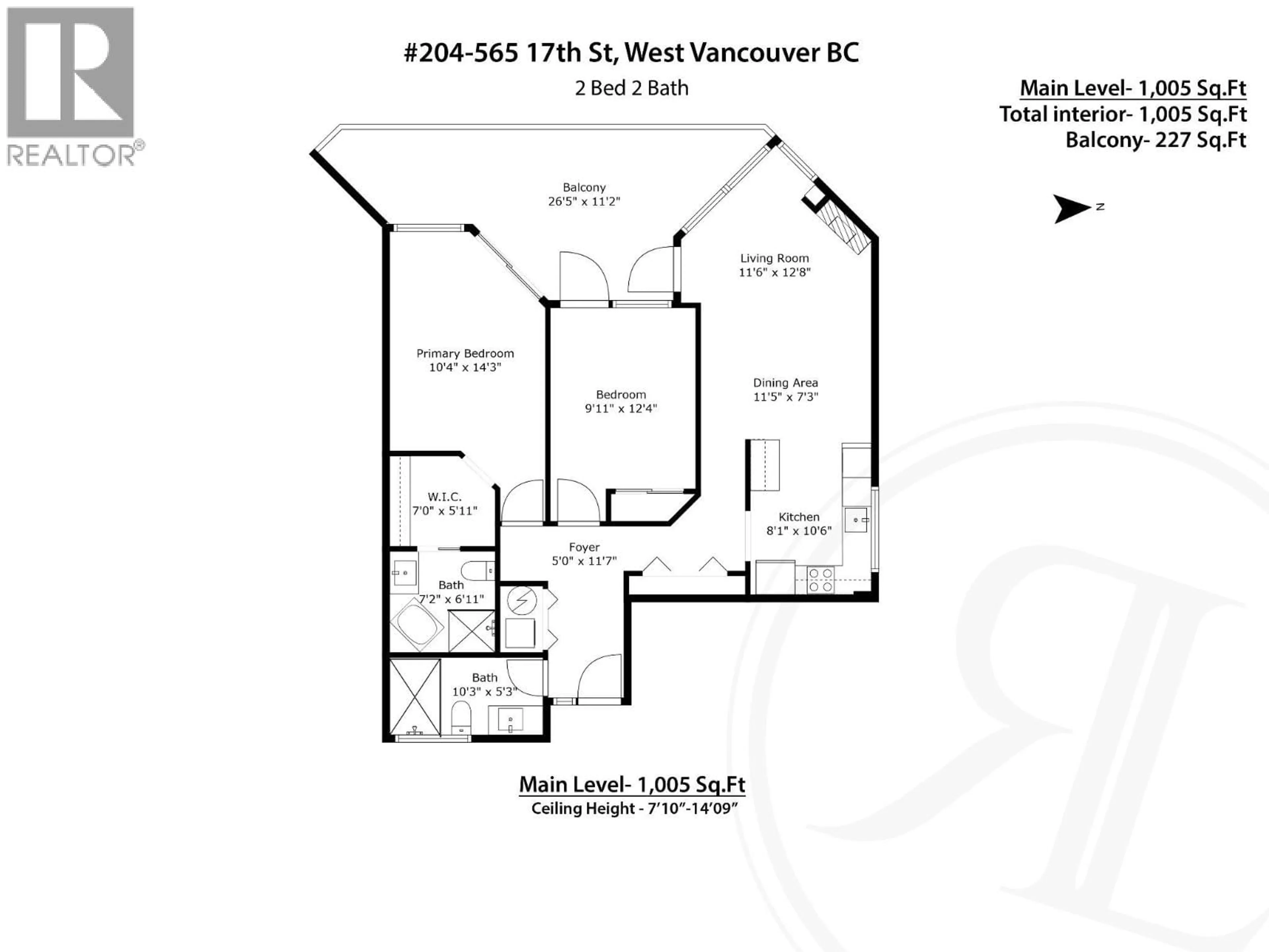 Floor plan for 204 - 565 17TH STREET, West Vancouver British Columbia V7V3S9