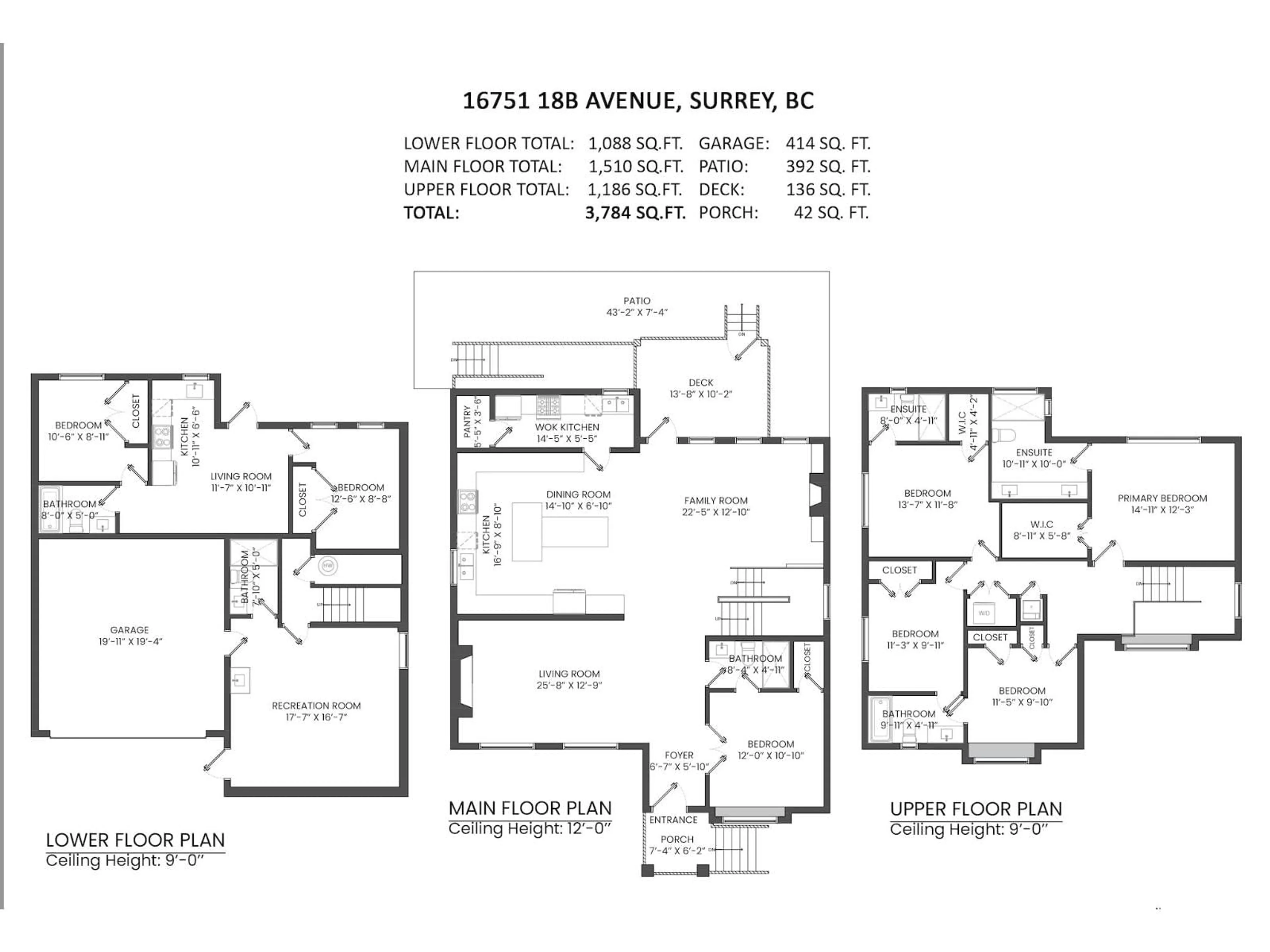 Floor plan for 16751 18B, Surrey British Columbia V3Z9X5