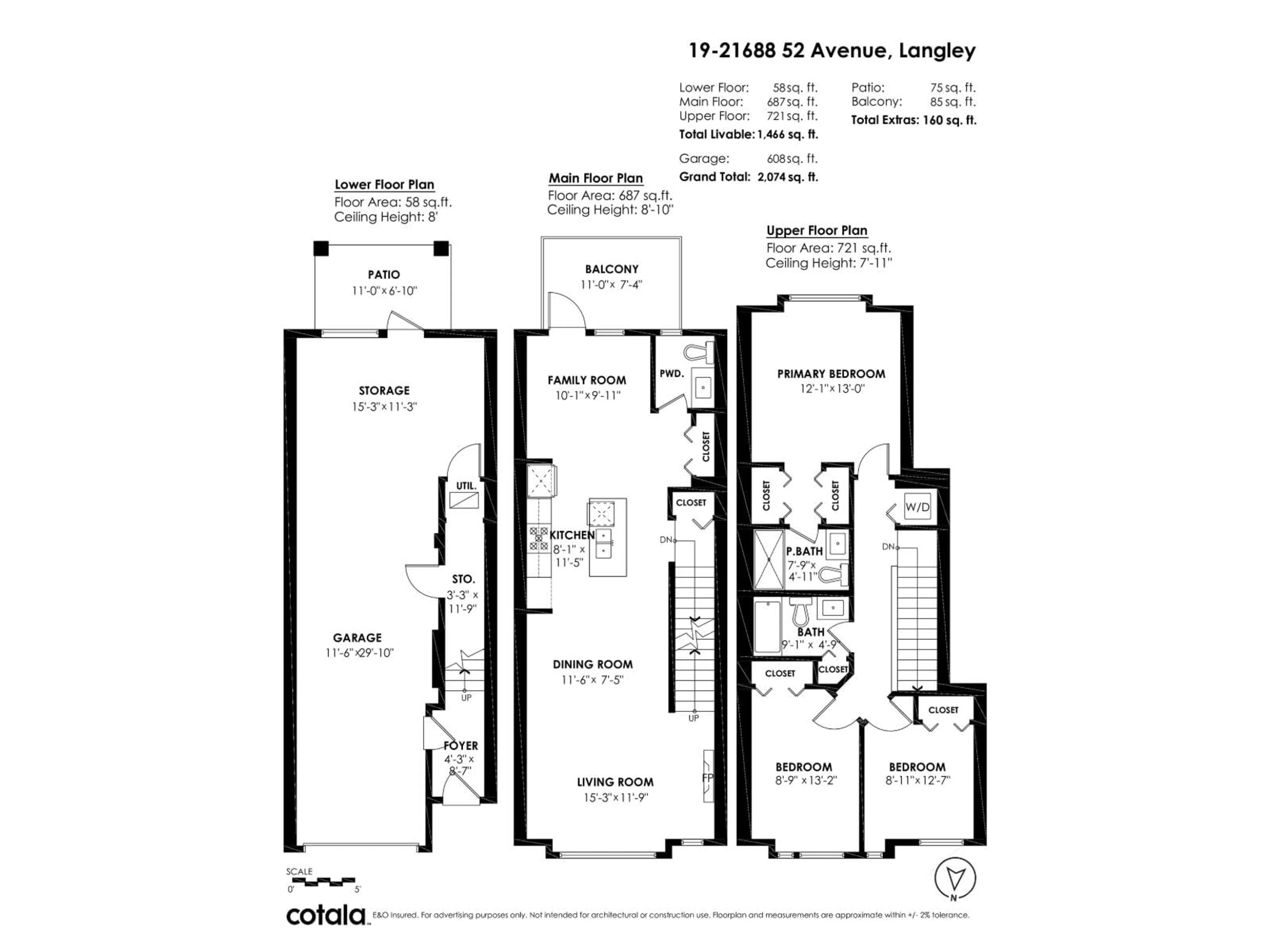 Floor plan for 19 - 21688 52, Langley British Columbia V2Y4K9