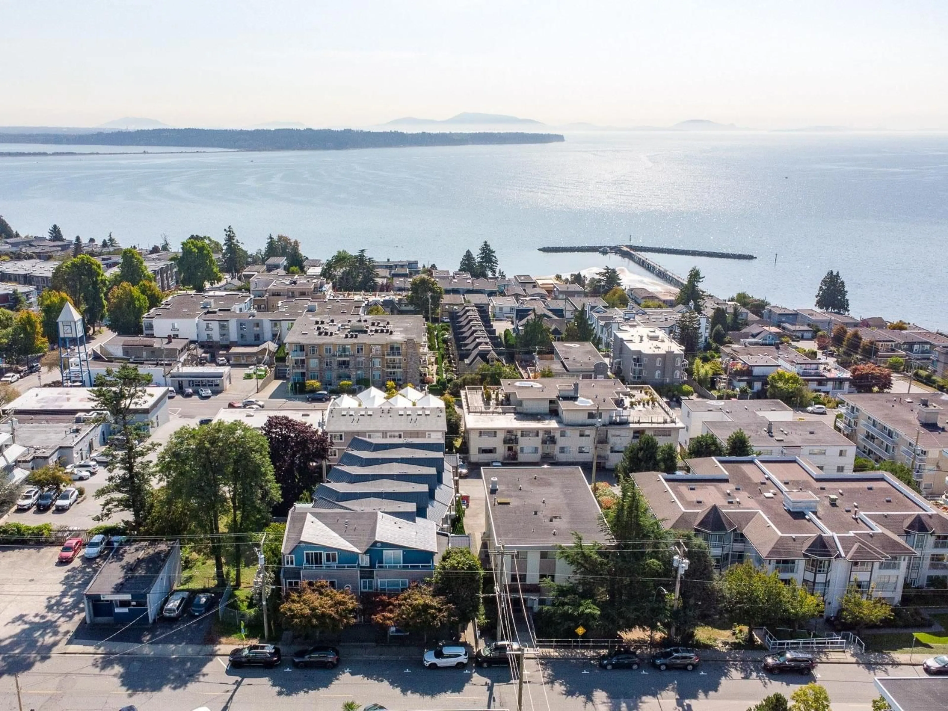 A pic from outside/outdoor area/front of a property/back of a property/a pic from drone, water/lake/river/ocean view for 205 - 15154 ROPER, White Rock British Columbia V4B2E7
