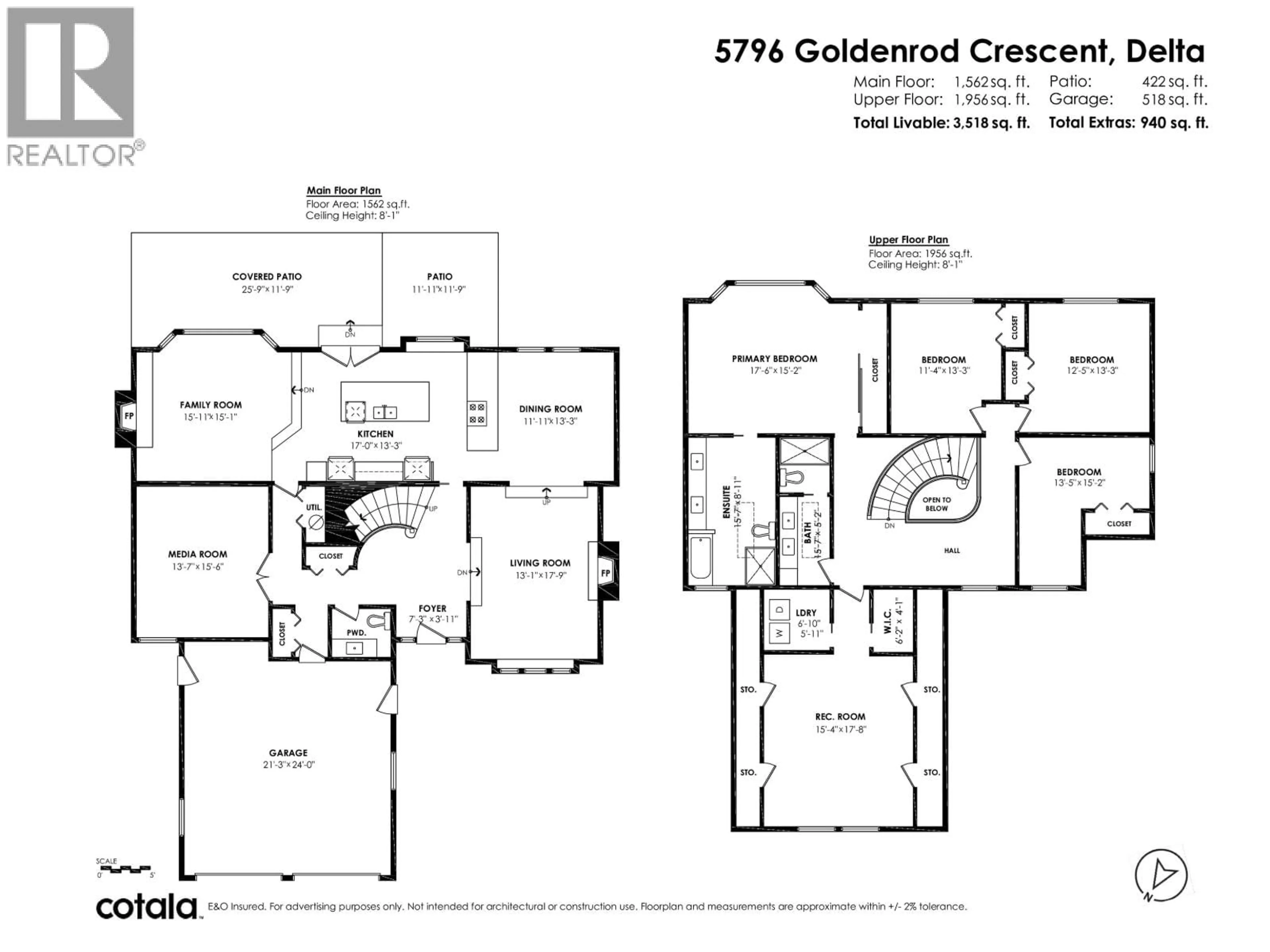 Floor plan for 5796 GOLDENROD CRESCENT, Delta British Columbia V4L2H6