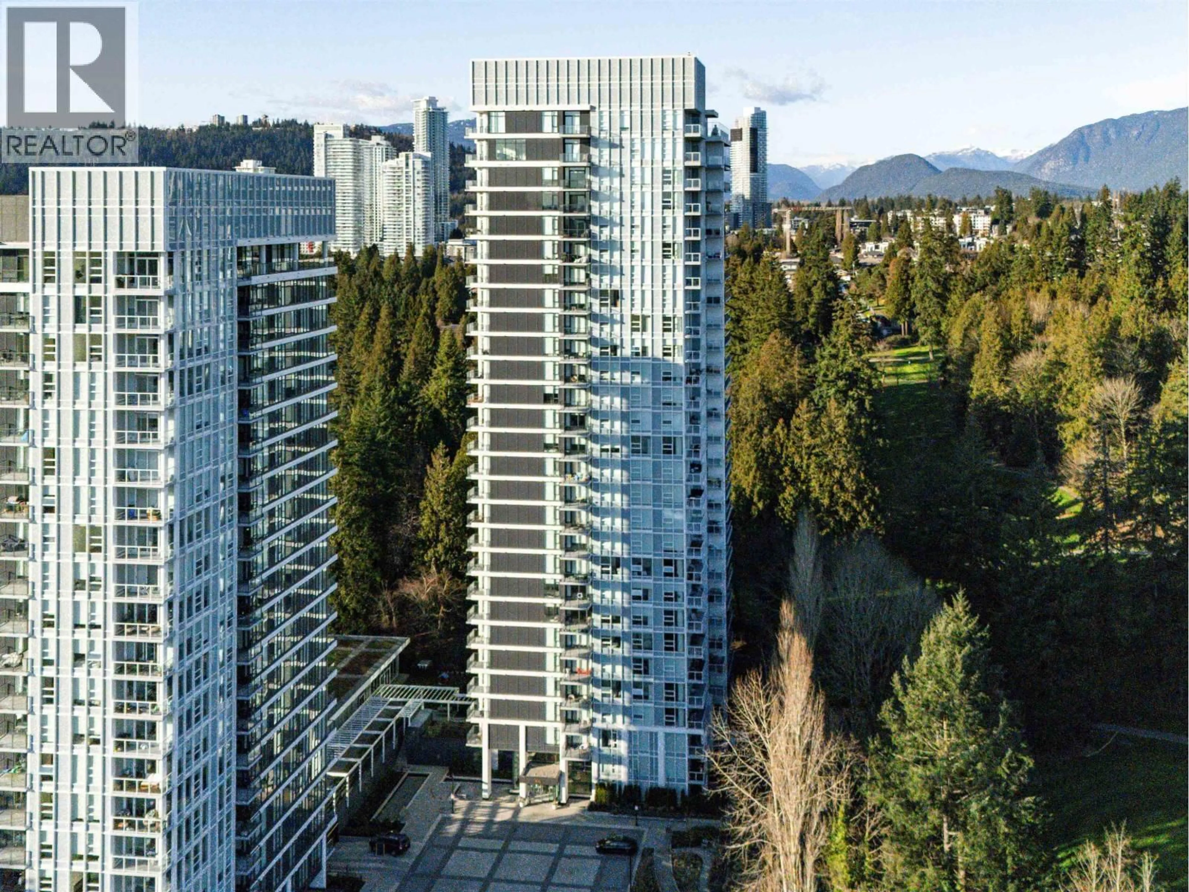 A pic from outside/outdoor area/front of a property/back of a property/a pic from drone, city buildings view from balcony for 1208 - 595 AUSTIN AVENUE, Coquitlam British Columbia V3K3N2