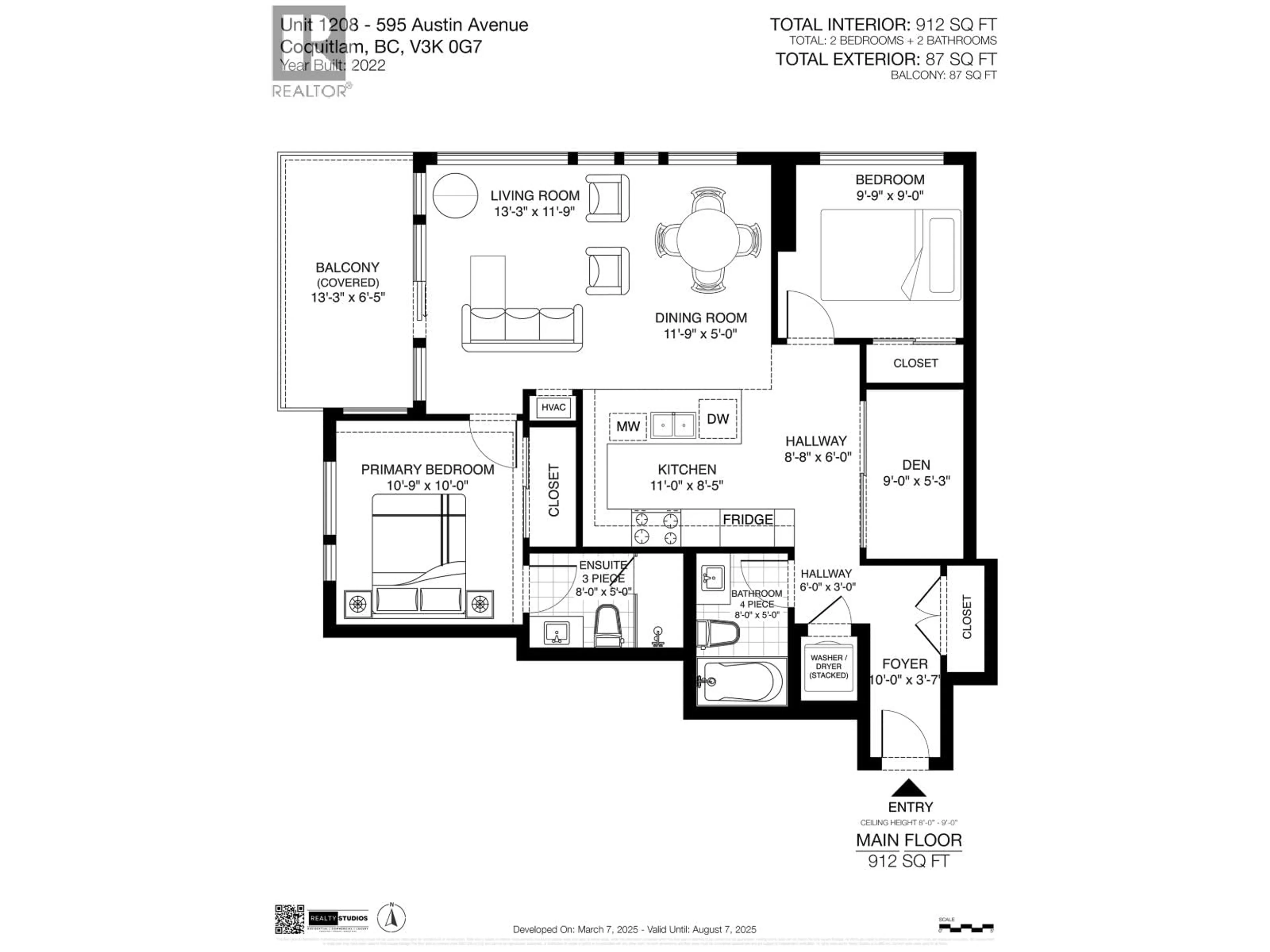 Floor plan for 1208 - 595 AUSTIN AVENUE, Coquitlam British Columbia V3K3N2