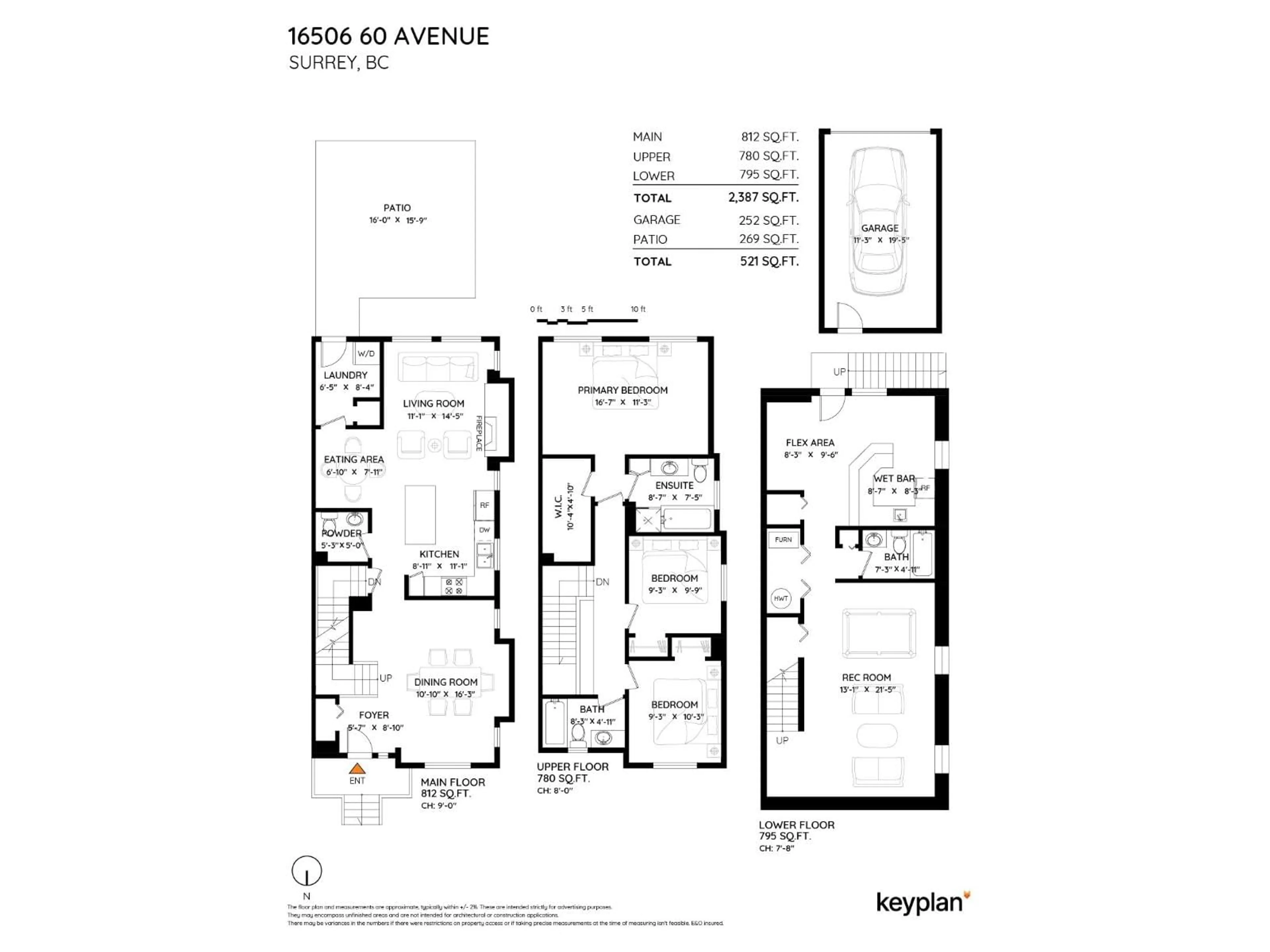 Floor plan for 16506 60TH, Surrey British Columbia V3S1S9