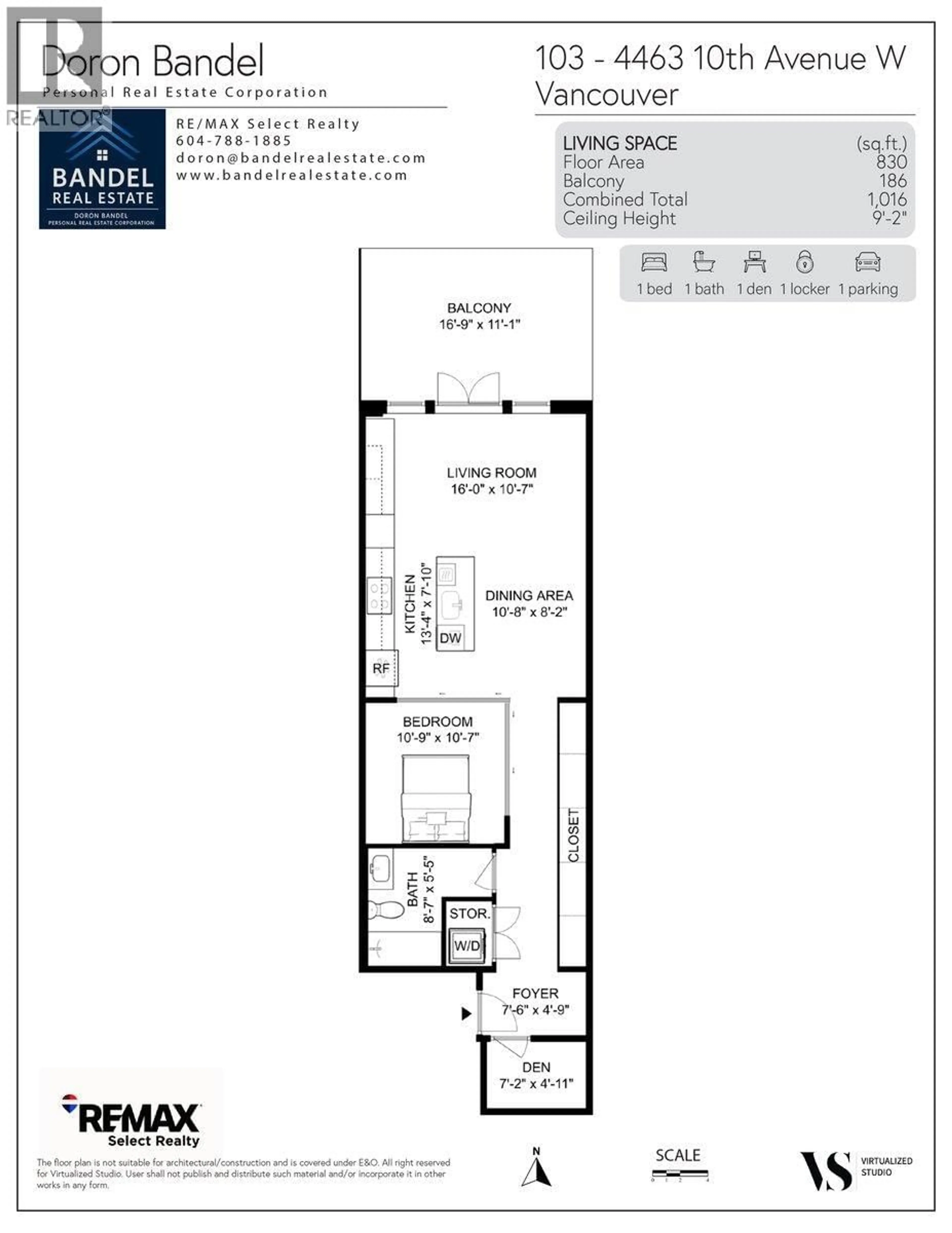 Floor plan for 103 - 4463 10TH AVENUE, Vancouver British Columbia V6R2H8