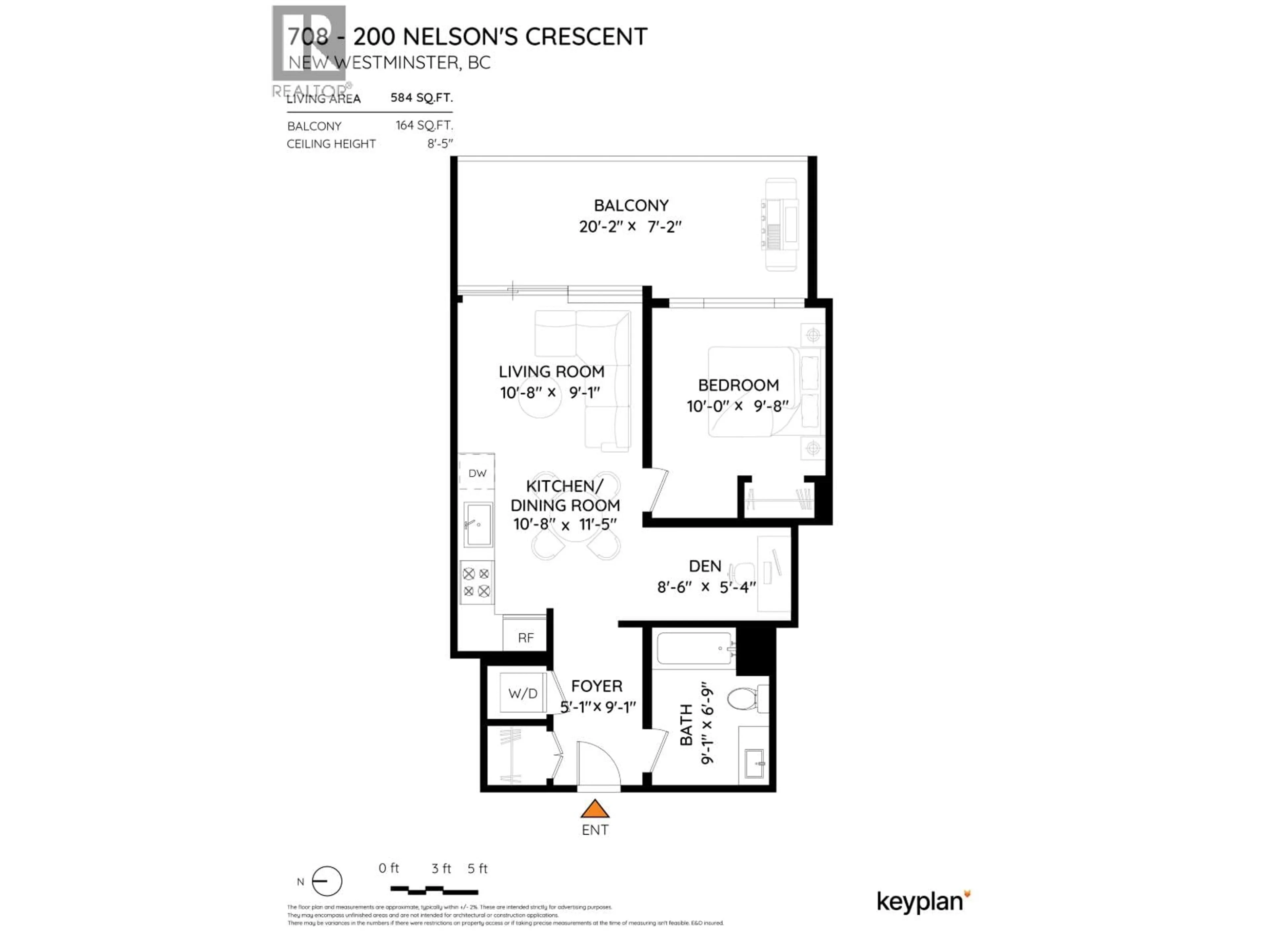 Floor plan for 708 - 200 NELSON'S CRESCENT, New Westminster British Columbia V3L0H4