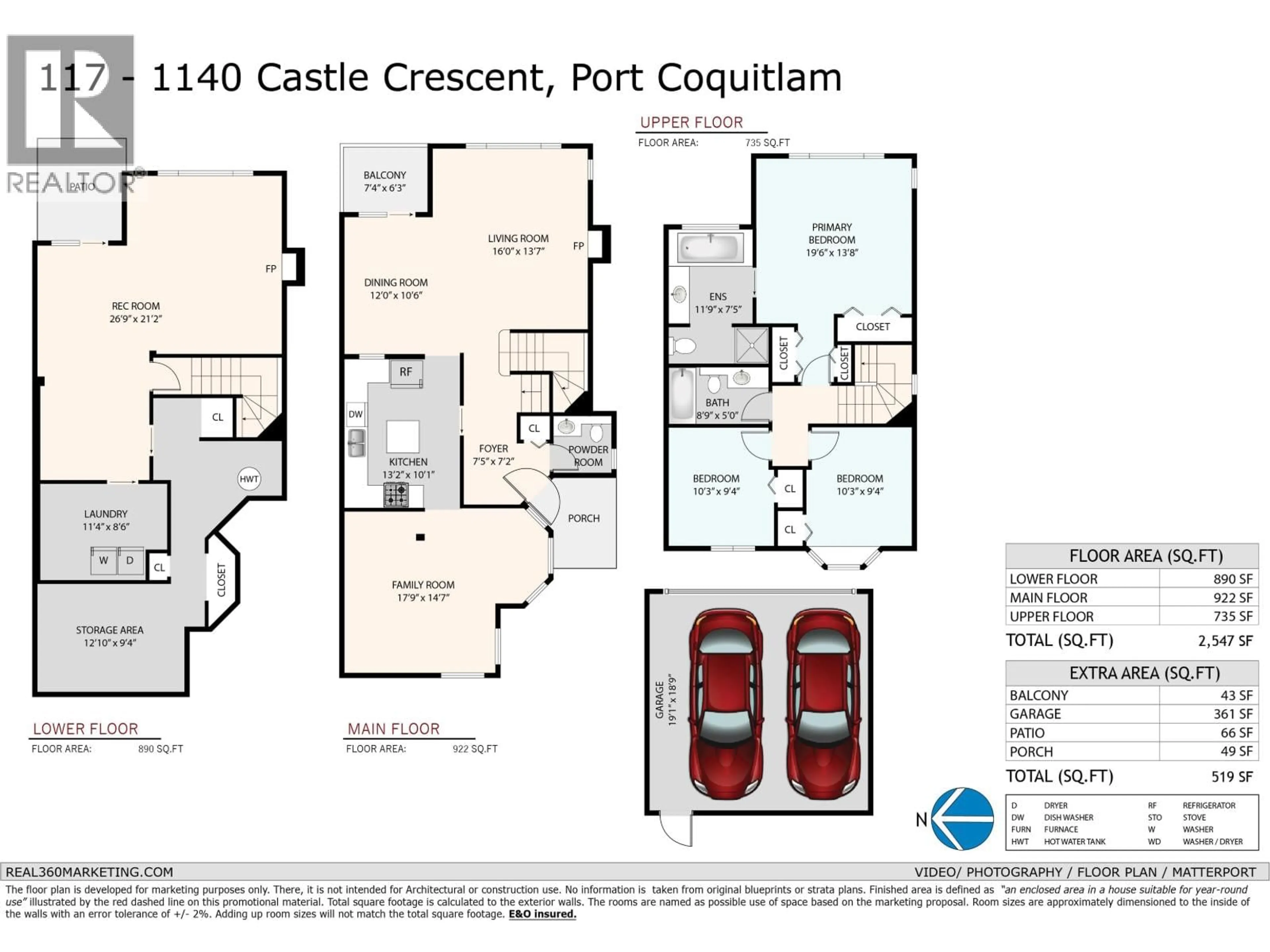 Floor plan for 117 - 1140 CASTLE CRESCENT, Port Coquitlam British Columbia V3C5R9