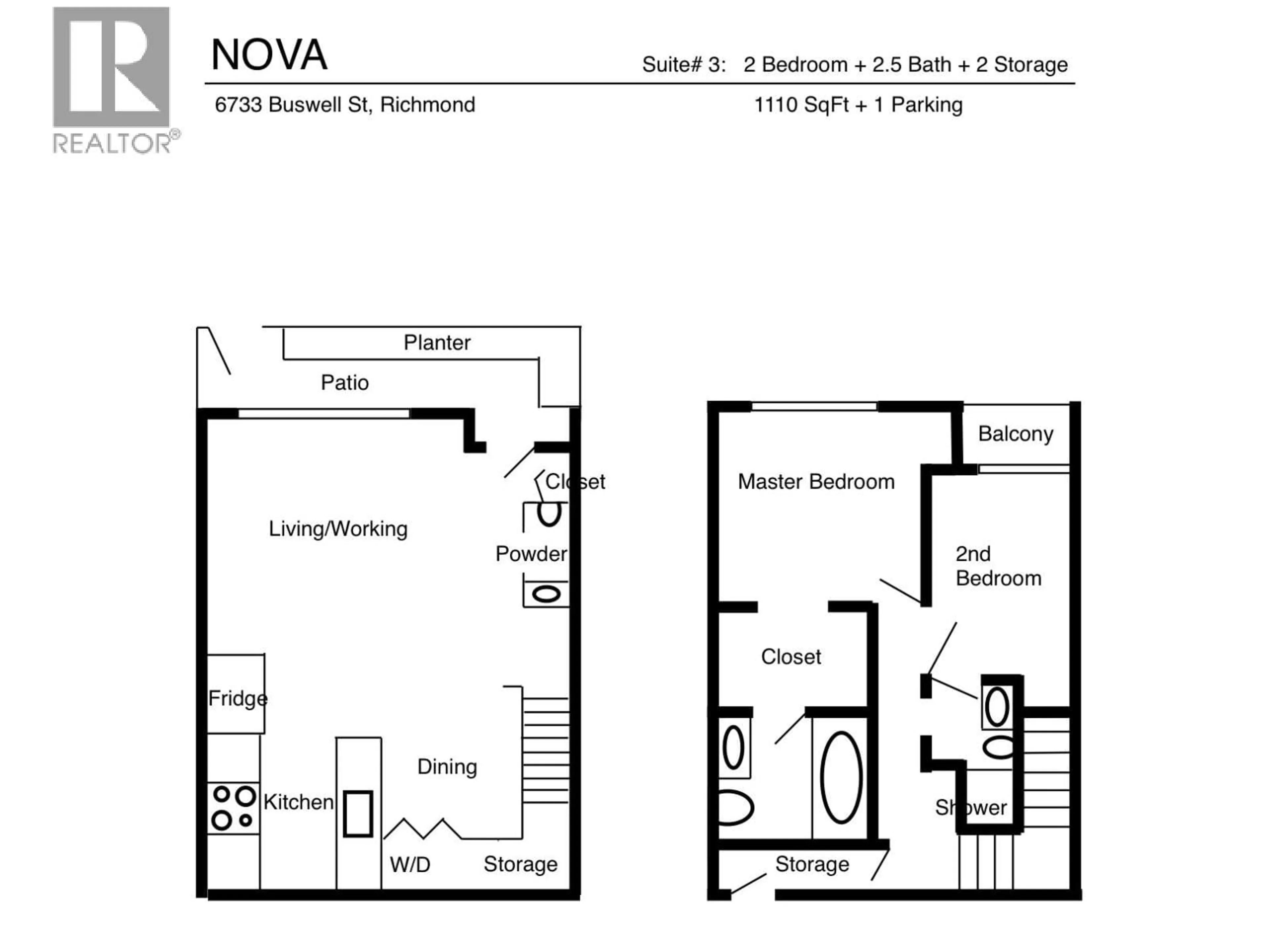 Floor plan for 3 - 6733 BUSWELL STREET, Richmond British Columbia V6Y0E3
