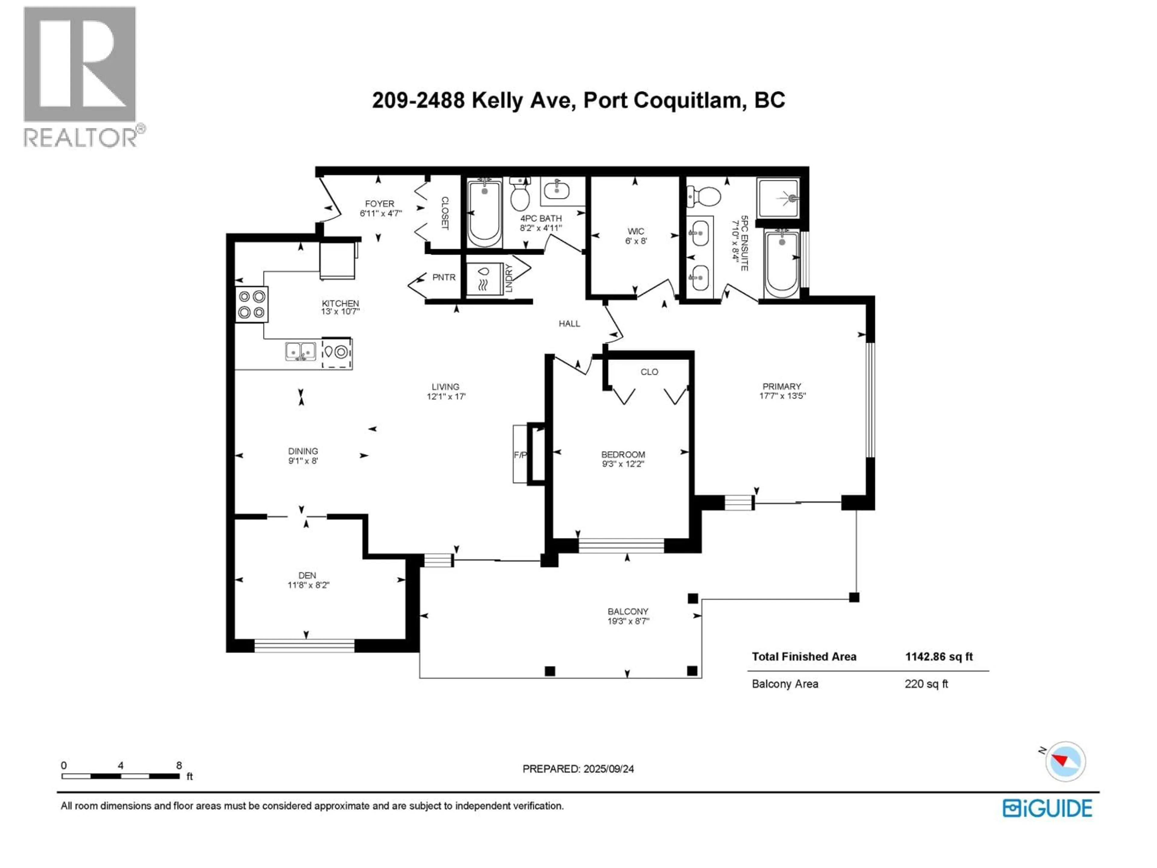 Floor plan for 209 - 2488 KELLY AVENUE, Port Coquitlam British Columbia V3C1Y4