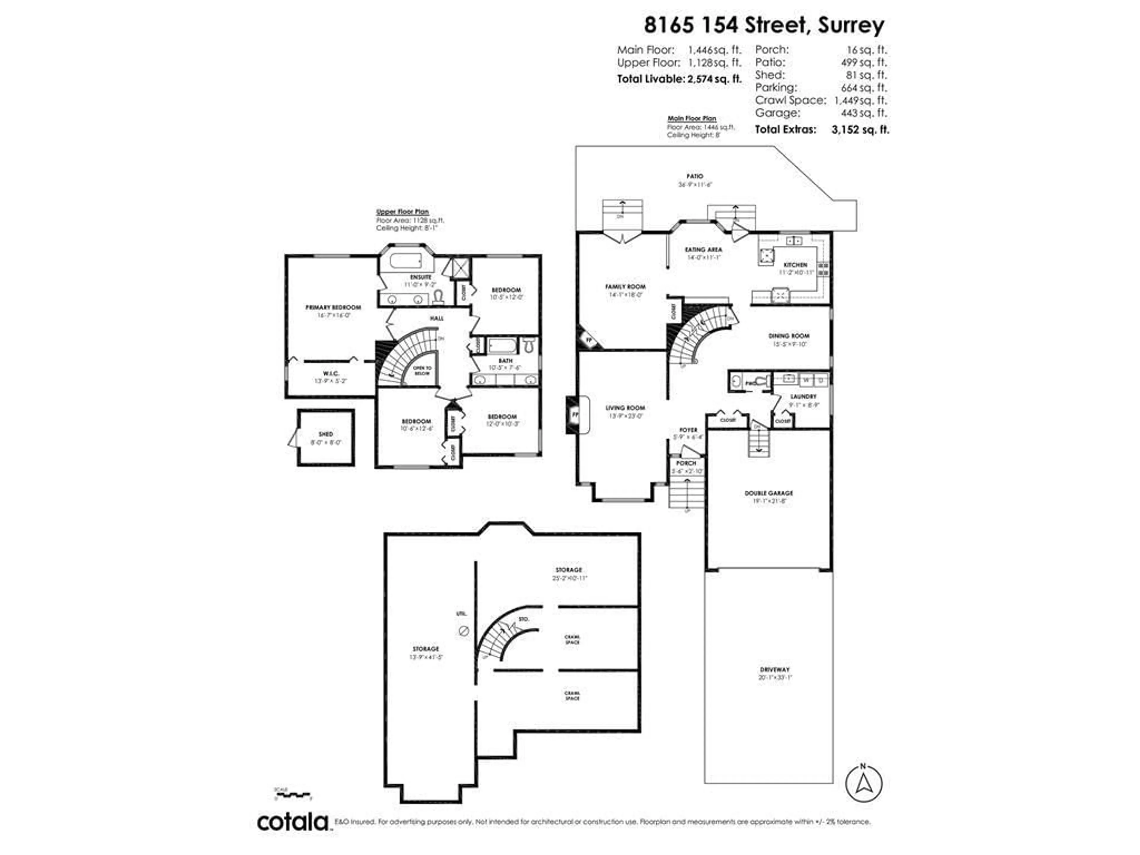 Floor plan for 8165 154, Surrey British Columbia V3S7X8