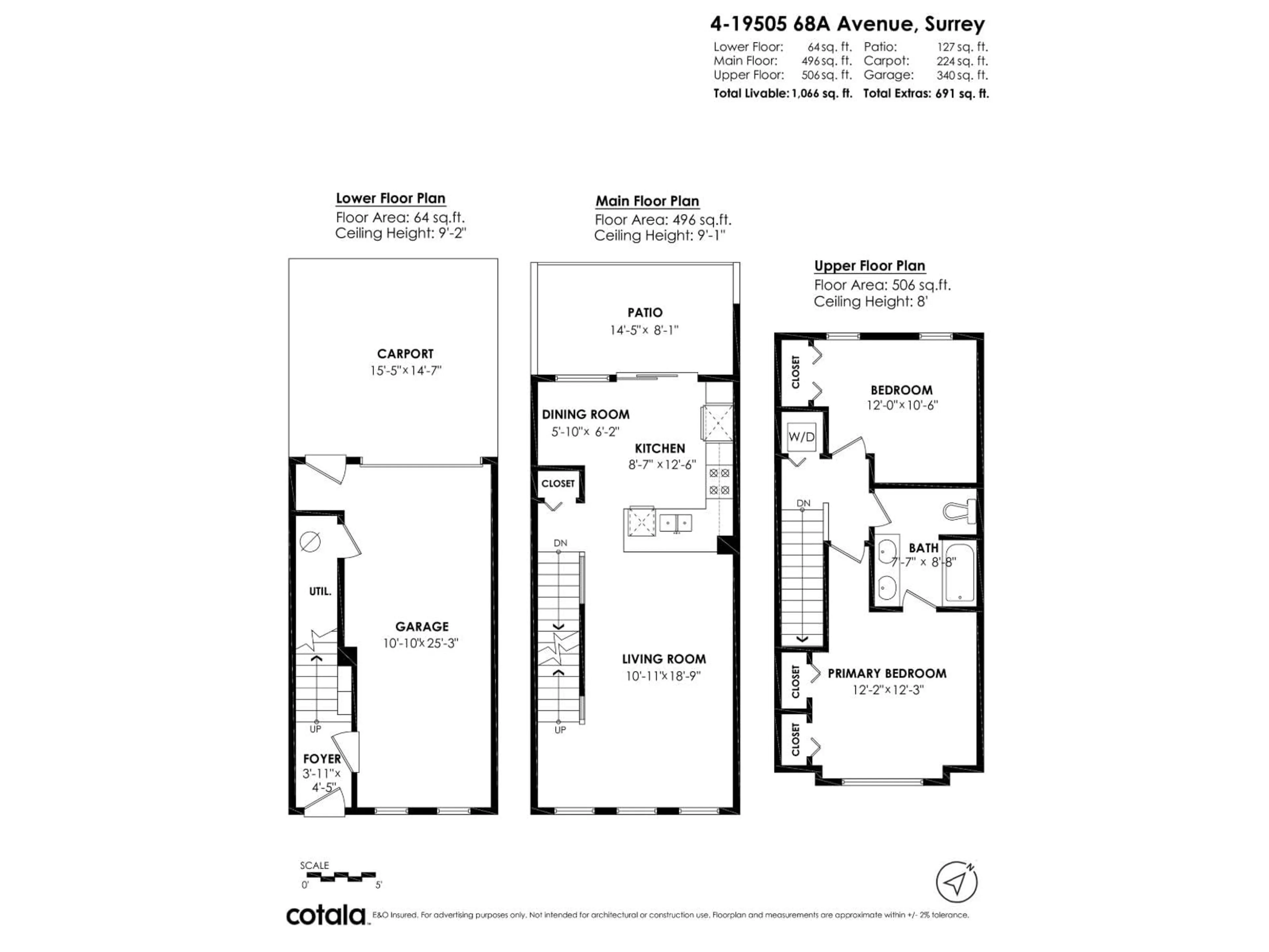 Floor plan for 4 - 19505 68A, Surrey British Columbia V4N6K3