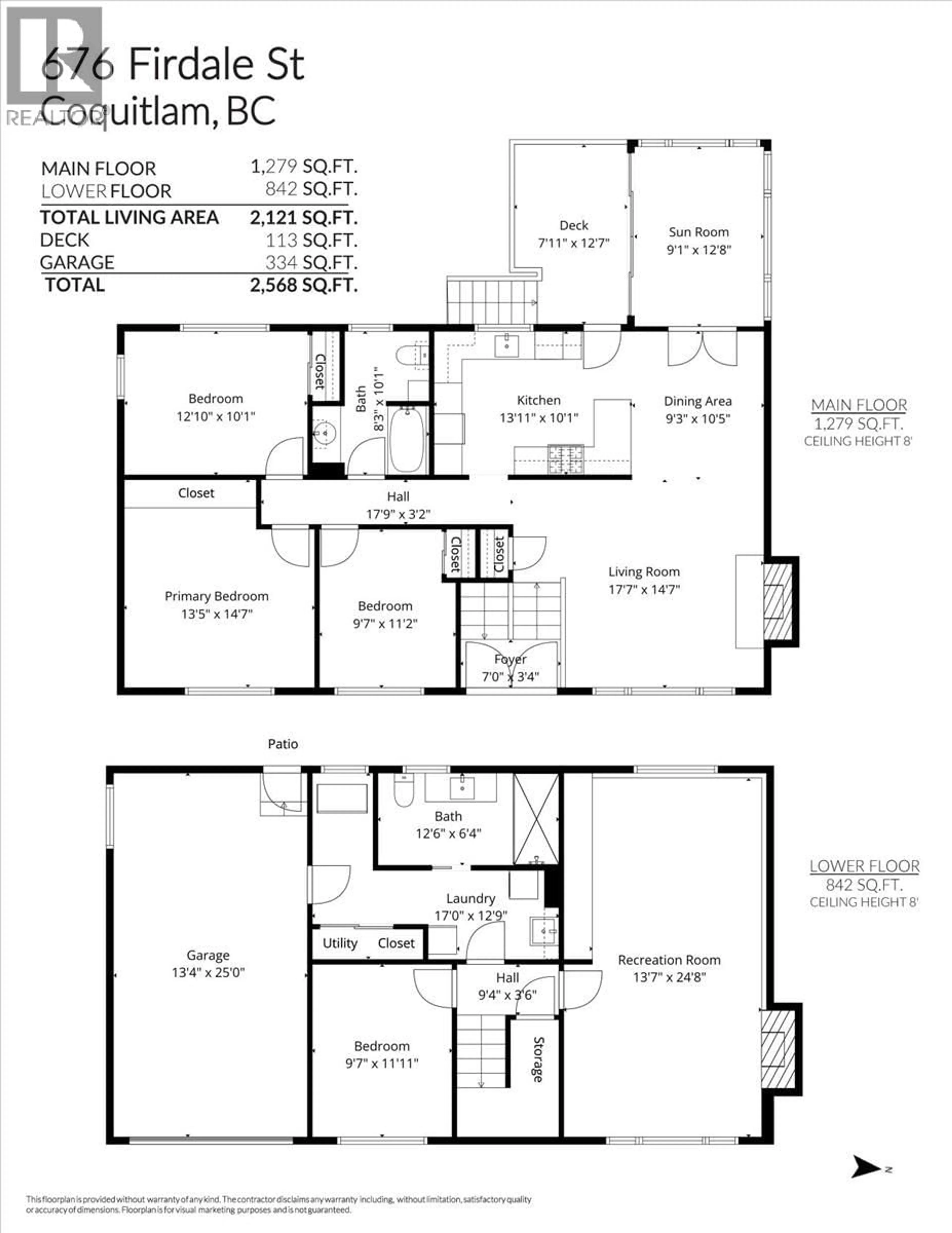 Floor plan for 676 FIRDALE STREET, Coquitlam British Columbia V3J6N1