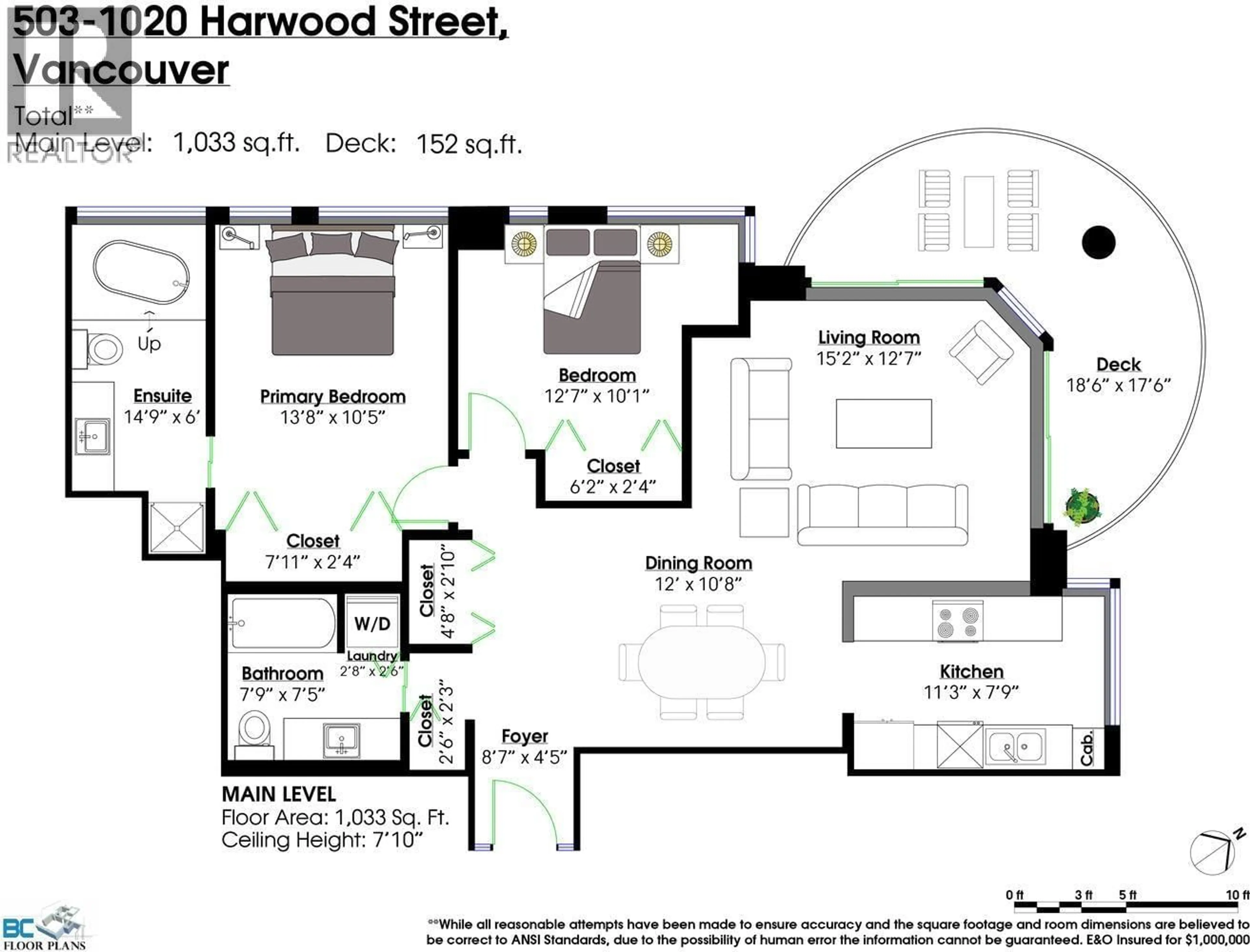 Floor plan for 503 - 1020 HARWOOD STREET, Vancouver British Columbia V6E4R1