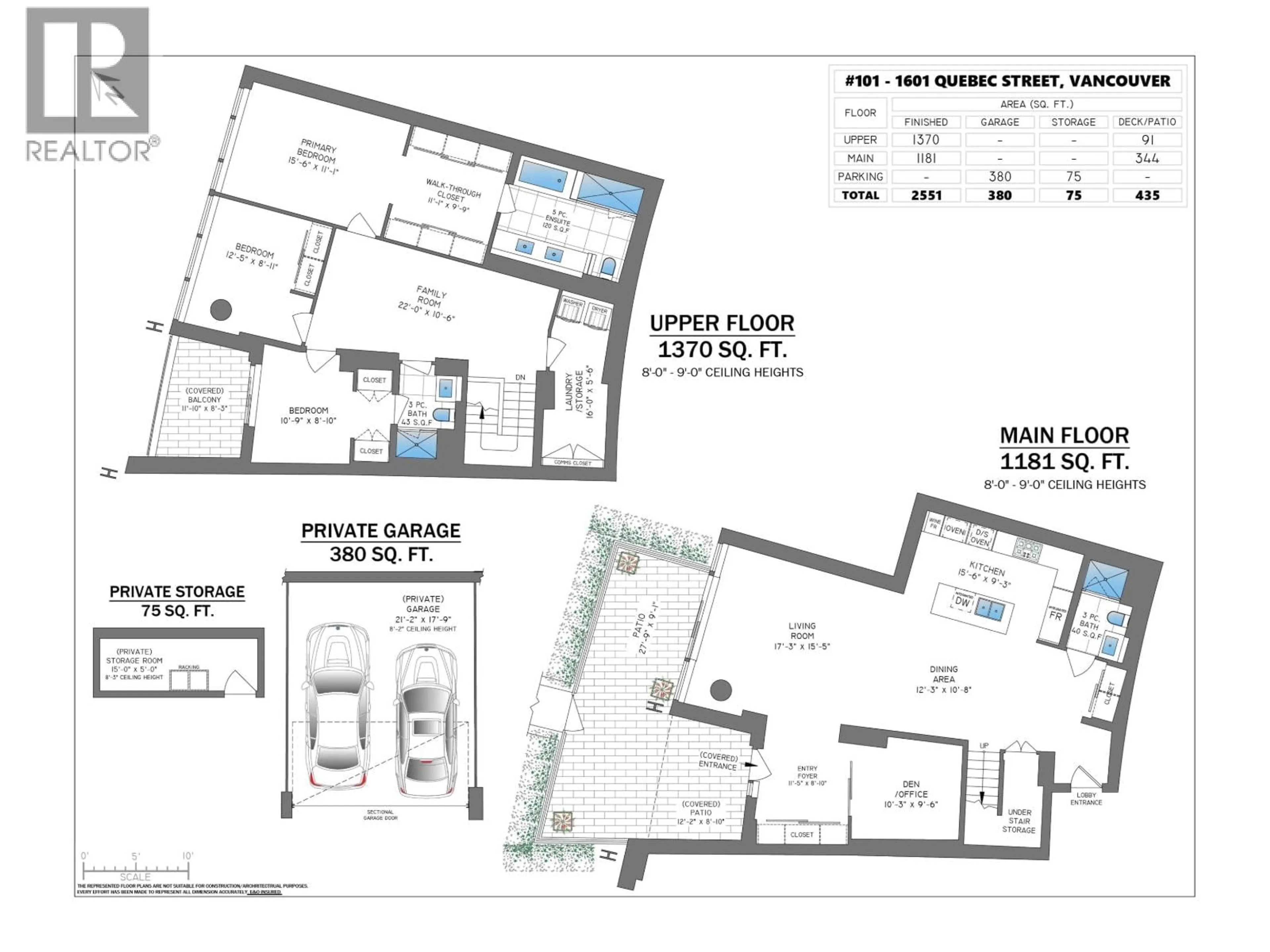 Floor plan for 101 - 1601 QUEBEC STREET, Vancouver British Columbia V6A0J9