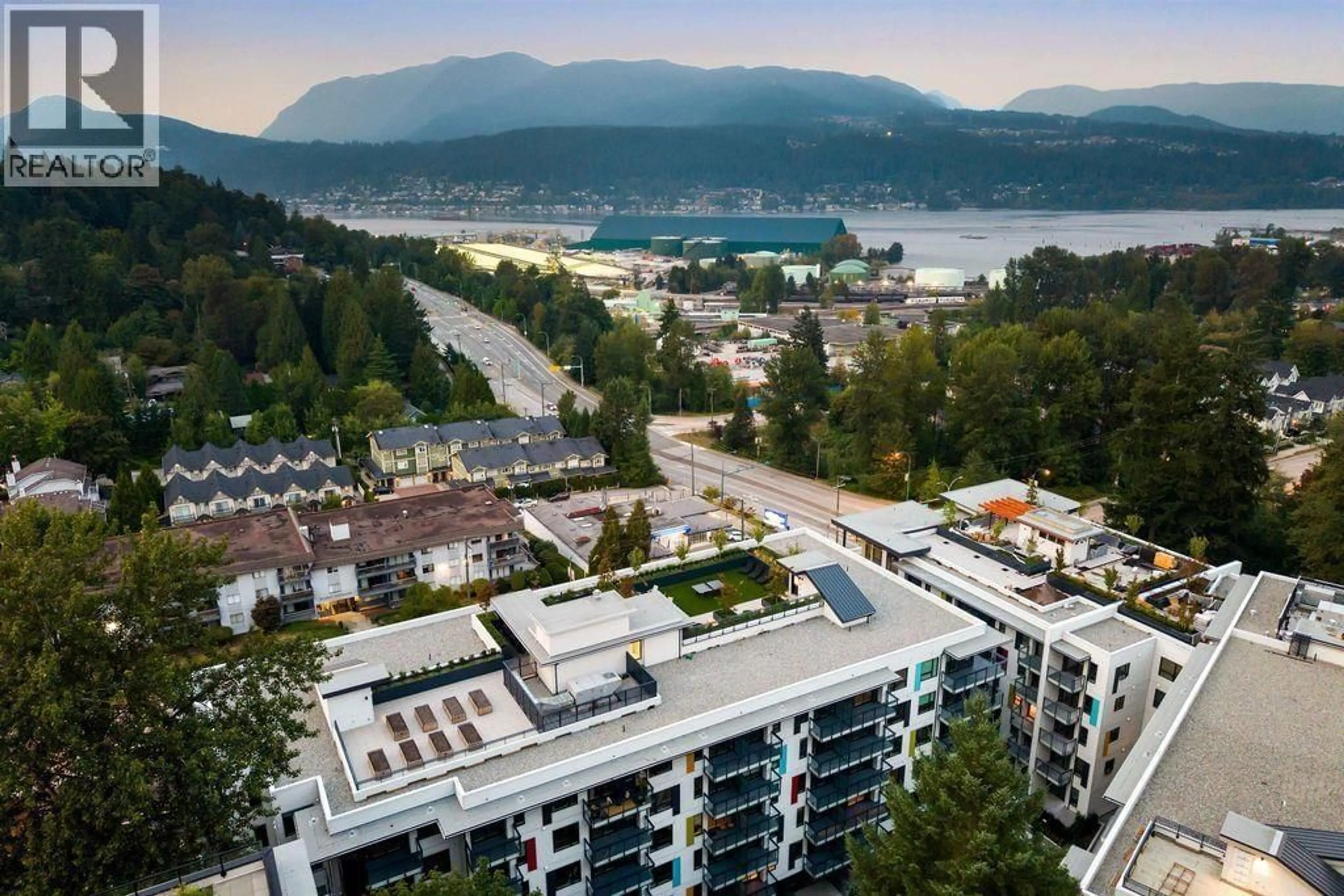 A pic from outside/outdoor area/front of a property/back of a property/a pic from drone, mountain view for 218 - 2015 ST. JOHNS STREET, Port Moody British Columbia V3H0N5