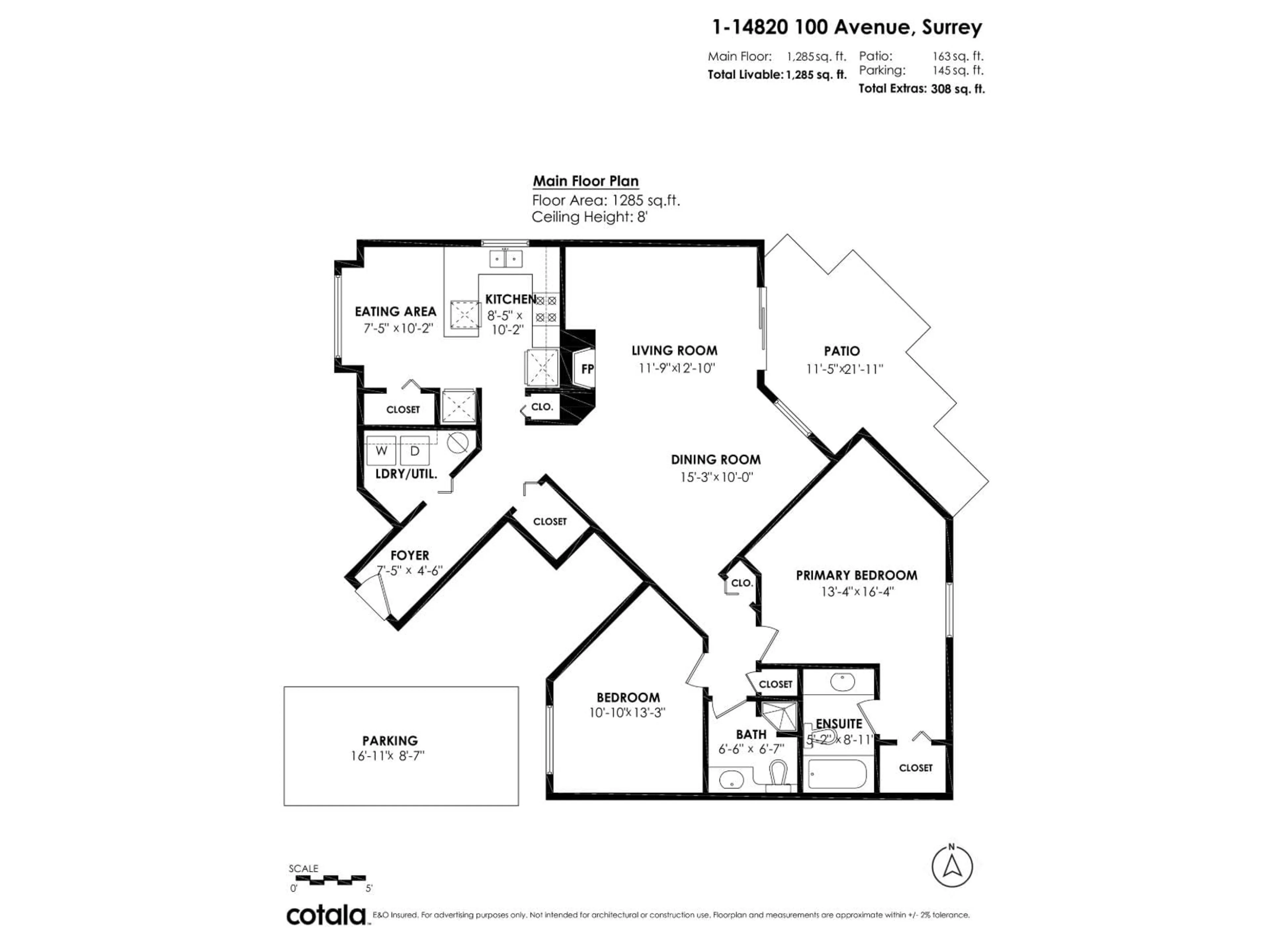 Floor plan for 1 - 14820 100, Surrey British Columbia V3R9A5