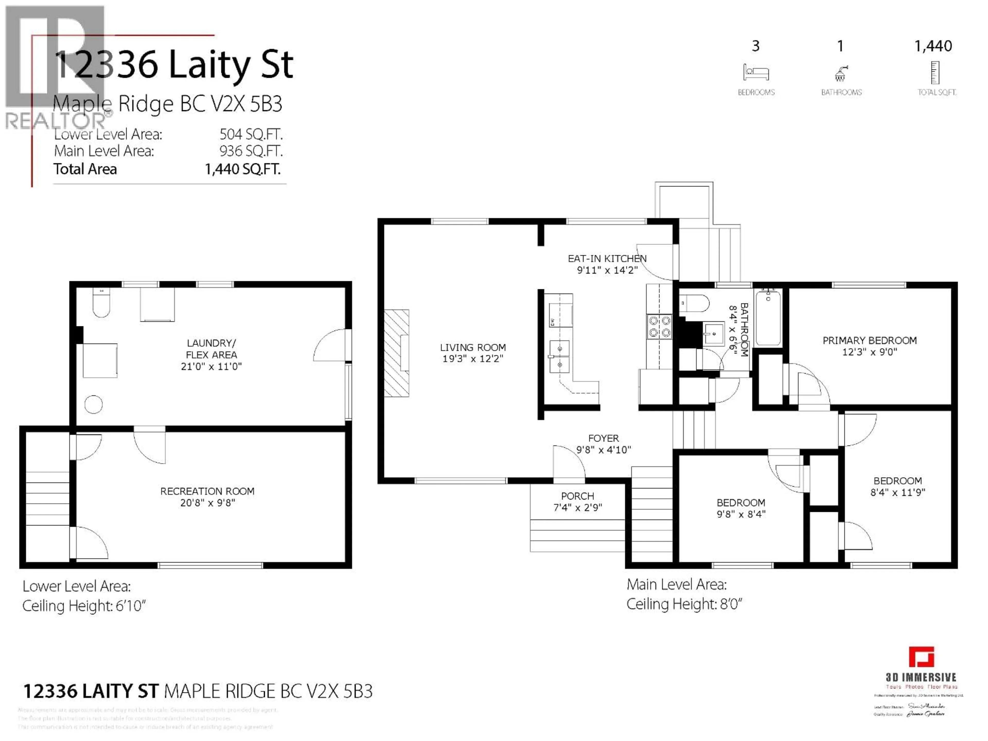 Floor plan for 12336 LAITY STREET, Maple Ridge British Columbia V2X5B3