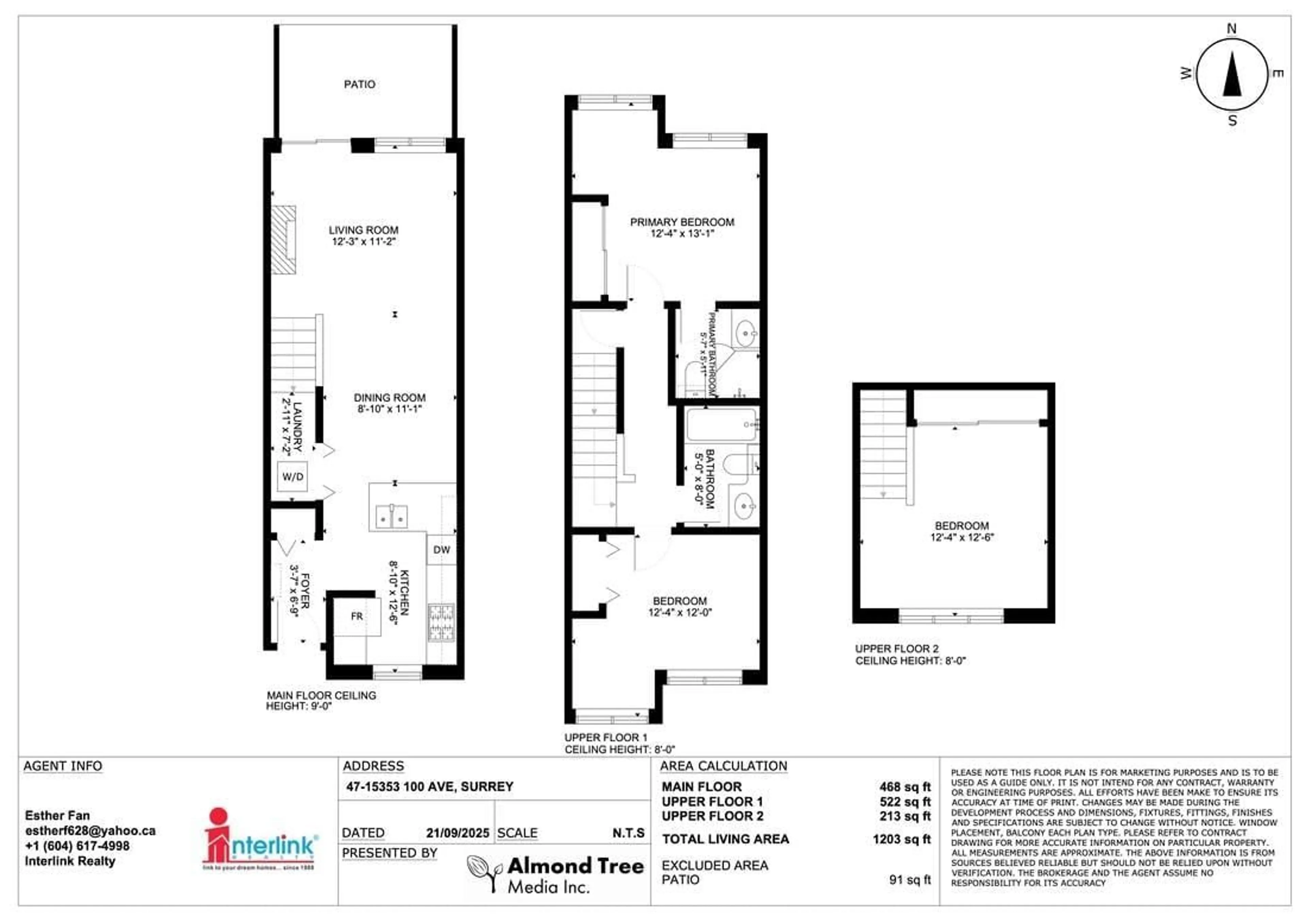 Floor plan for 47 - 15353 100, Surrey British Columbia V3R3S6
