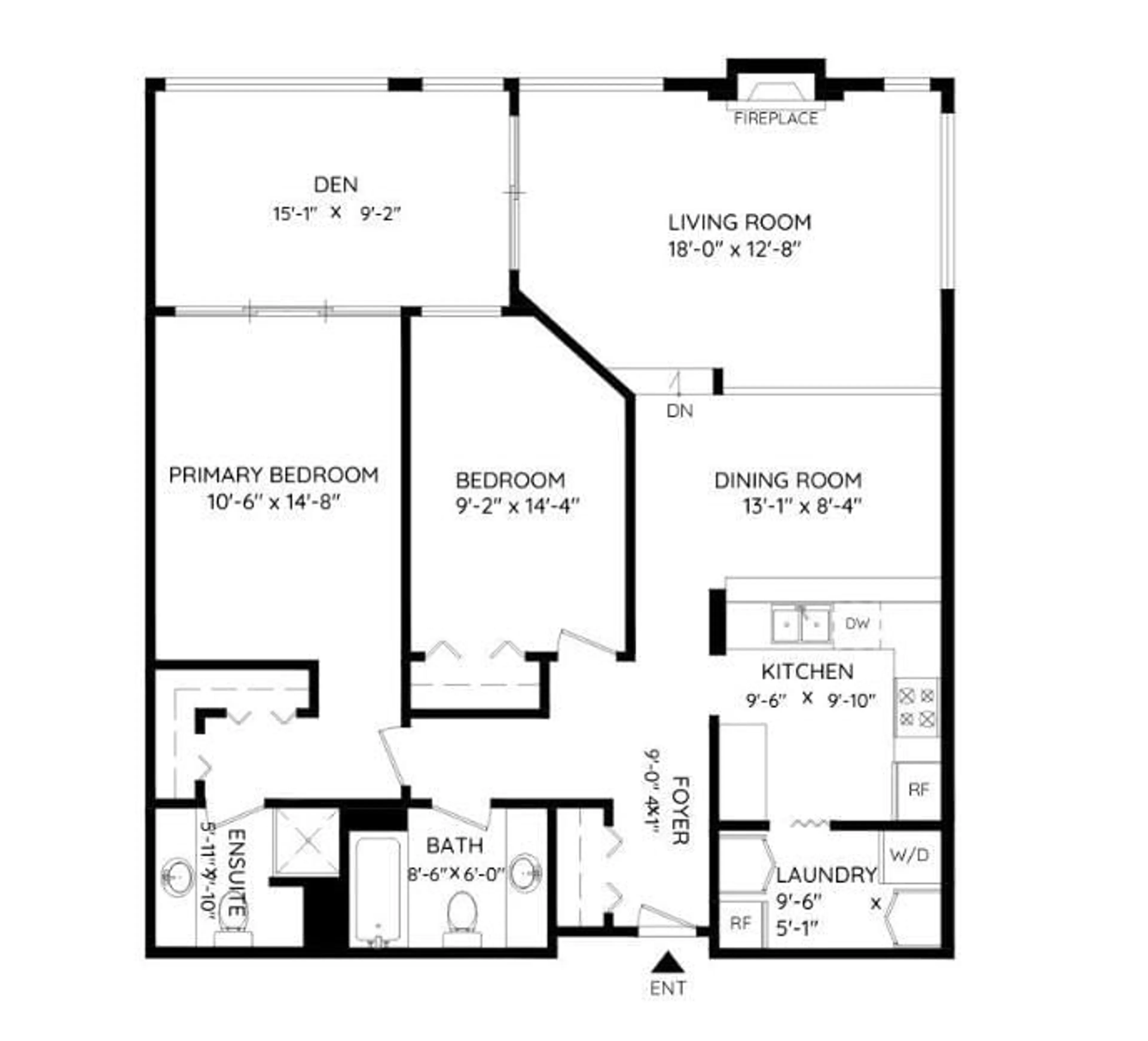 Floor plan for 105 - 15313 19, Surrey British Columbia V4A1X6