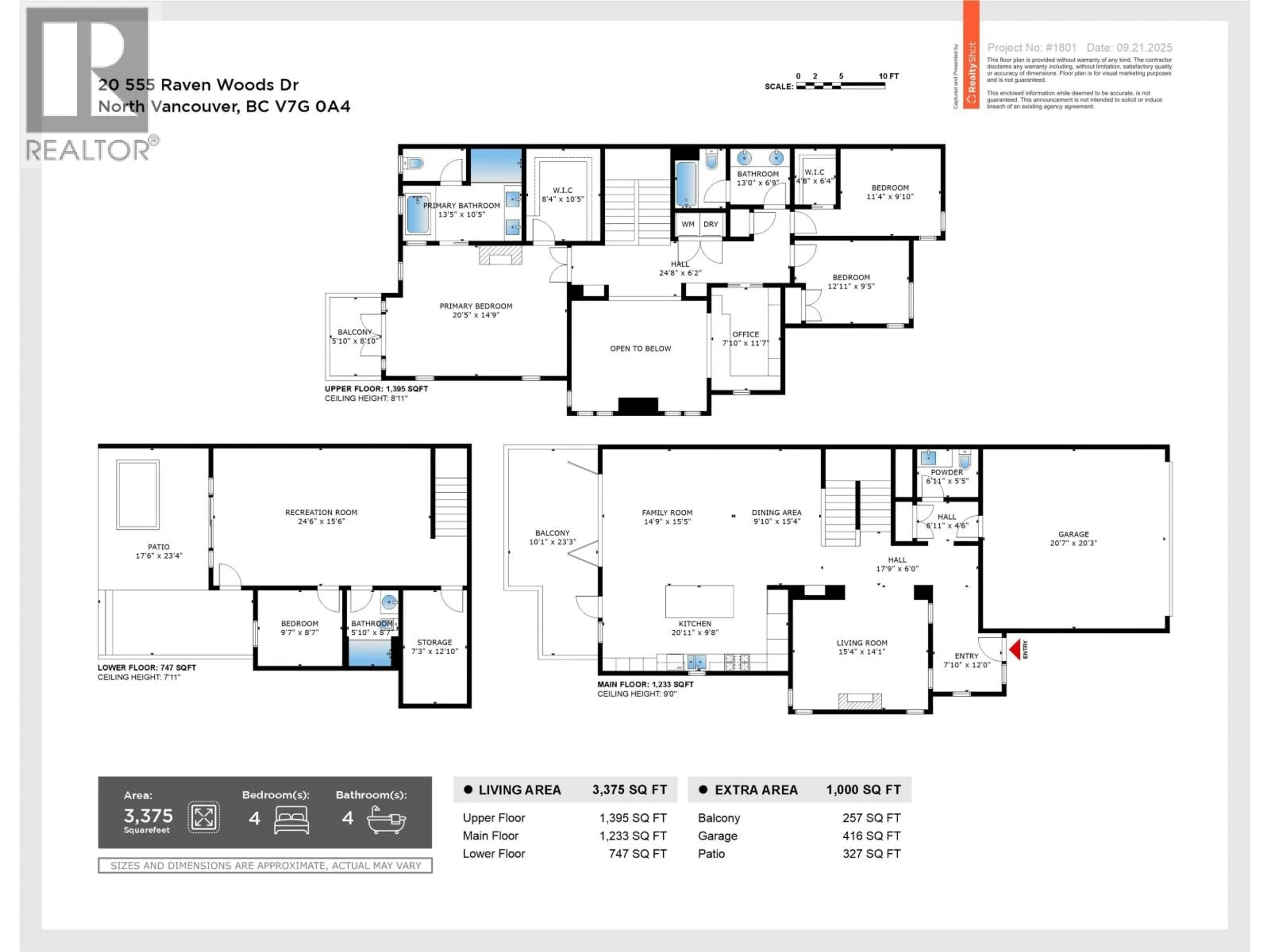 Floor plan for 20 - 555 RAVEN WOODS DRIVE, North Vancouver British Columbia V7G0A4