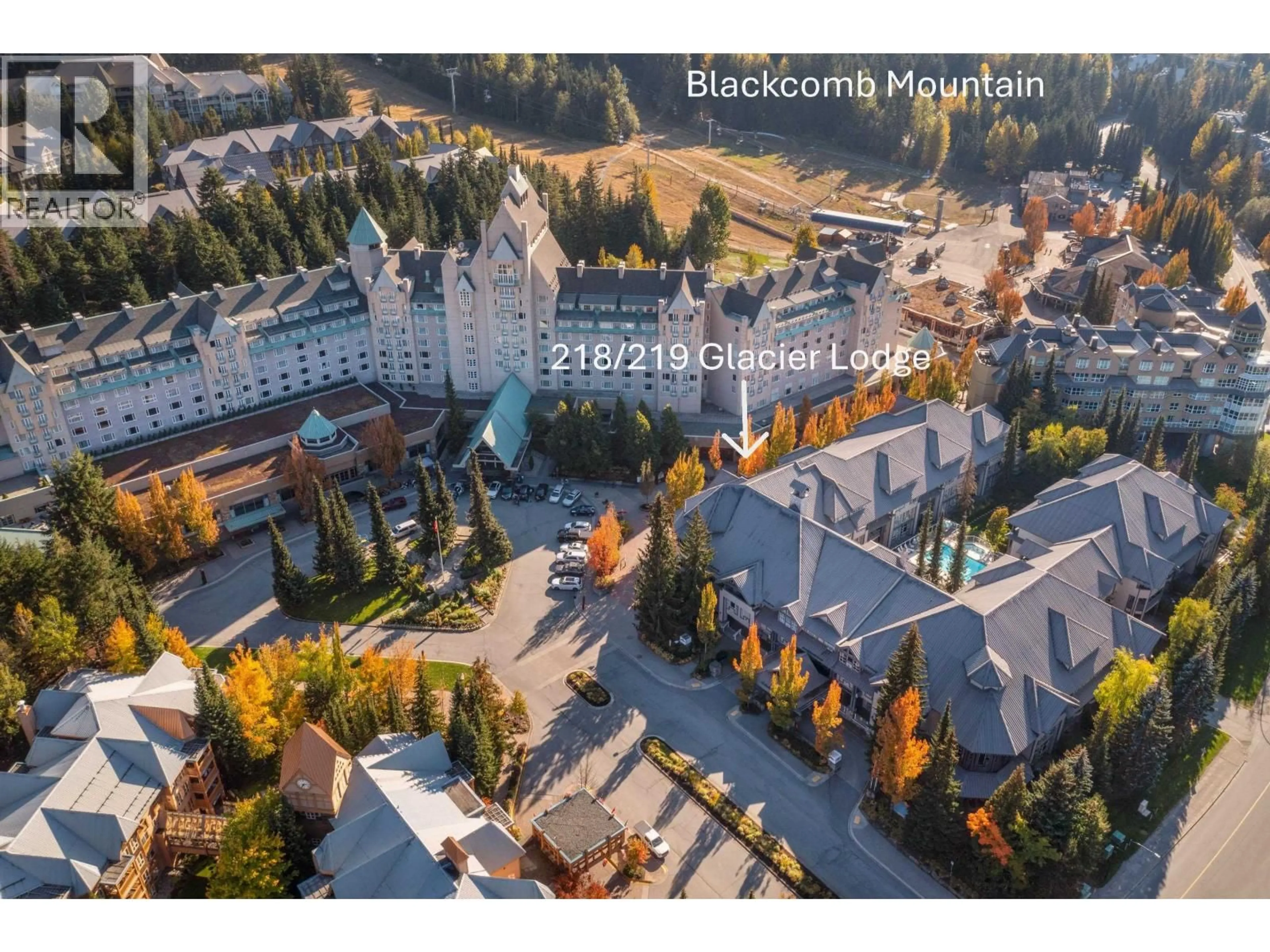 A pic from outside/outdoor area/front of a property/back of a property/a pic from drone, mountain view for 218/219 - 4573 CHATEAU BOULEVARD, Whistler British Columbia V0N1B4