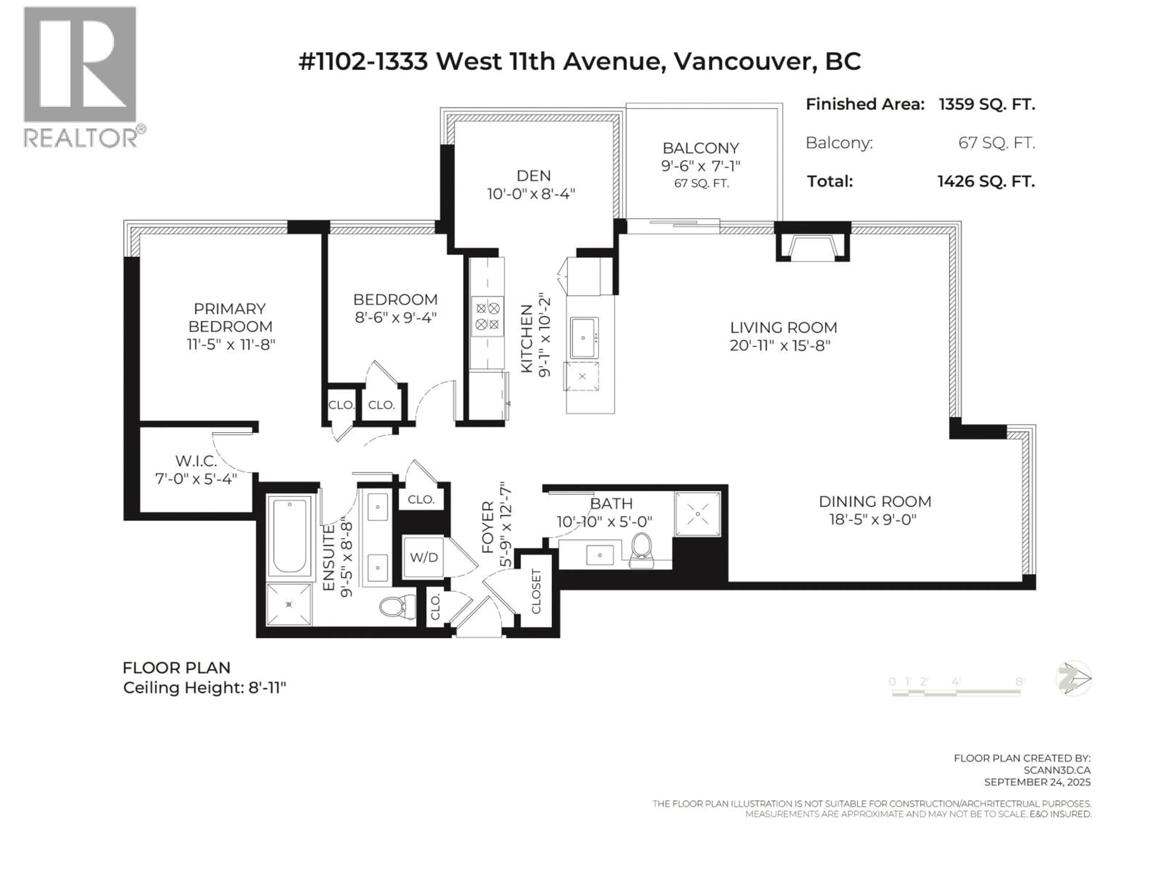 Floor plan for 1102 - 1333 11TH AVENUE, Vancouver British Columbia V6H0A4