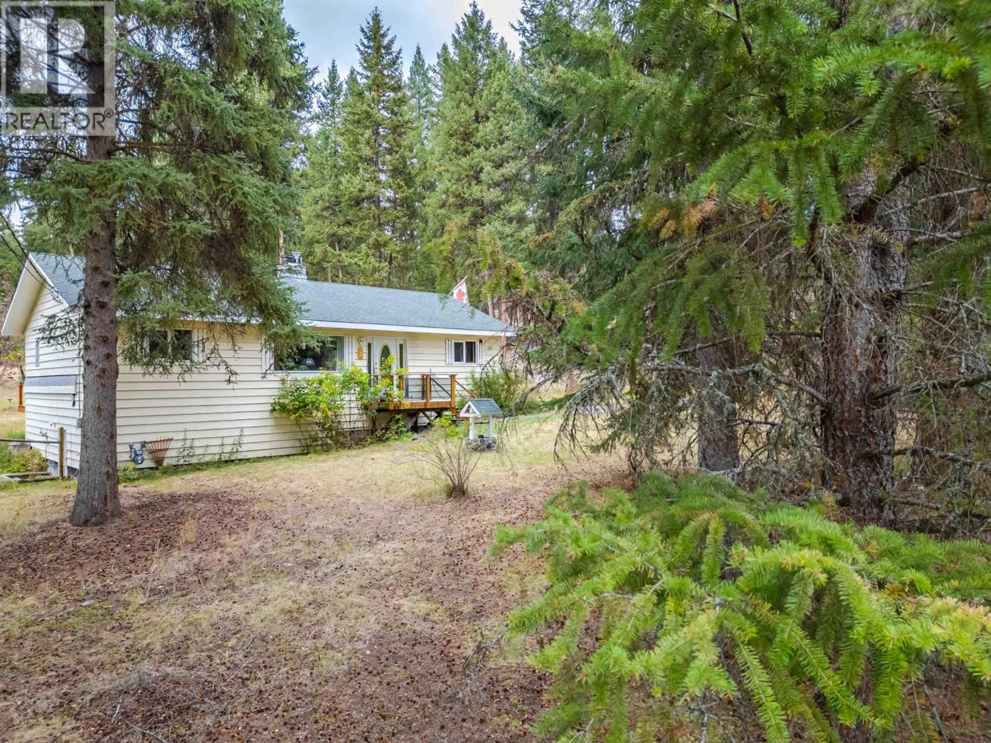 A pic from outside/outdoor area/front of a property/back of a property/a pic from drone, forest/trees view for 6135 RANCHETTE ROAD, Horse Lake British Columbia V0K2E3
