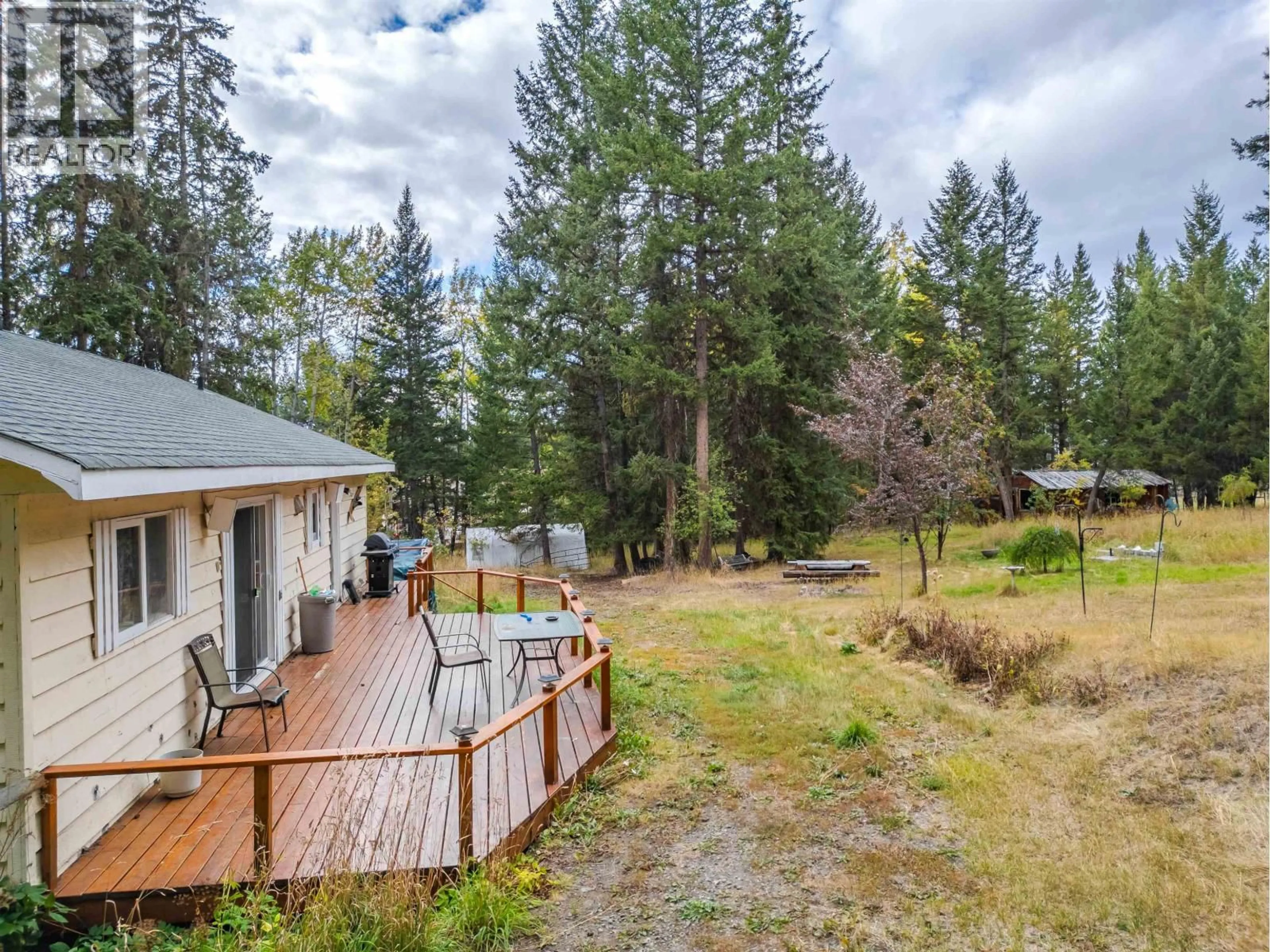 A pic from outside/outdoor area/front of a property/back of a property/a pic from drone, forest/trees view for 6135 RANCHETTE ROAD, Horse Lake British Columbia V0K2E3