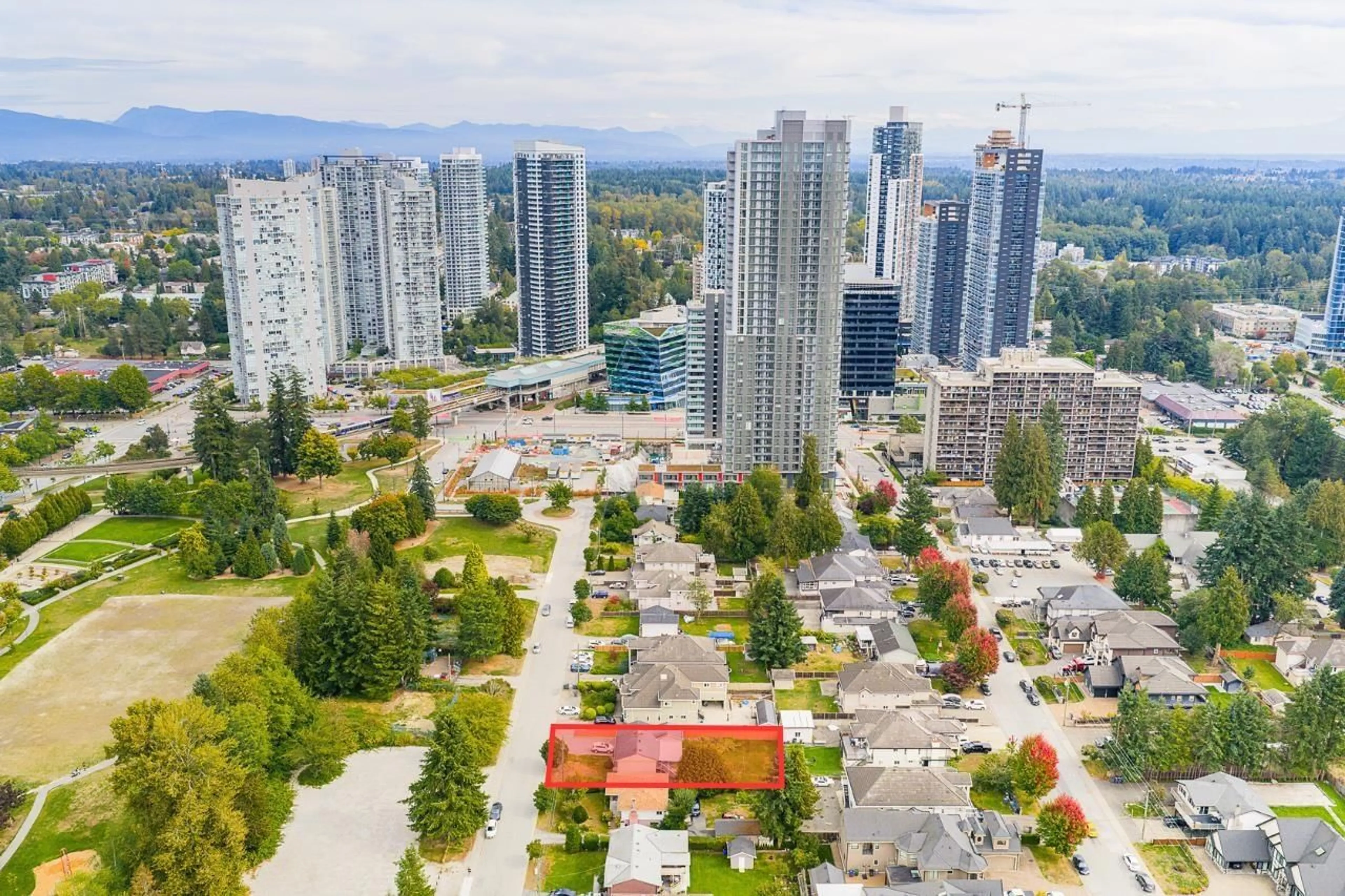 A pic from outside/outdoor area/front of a property/back of a property/a pic from drone, city buildings view from balcony for 13466 98B, Surrey British Columbia V3T1E3