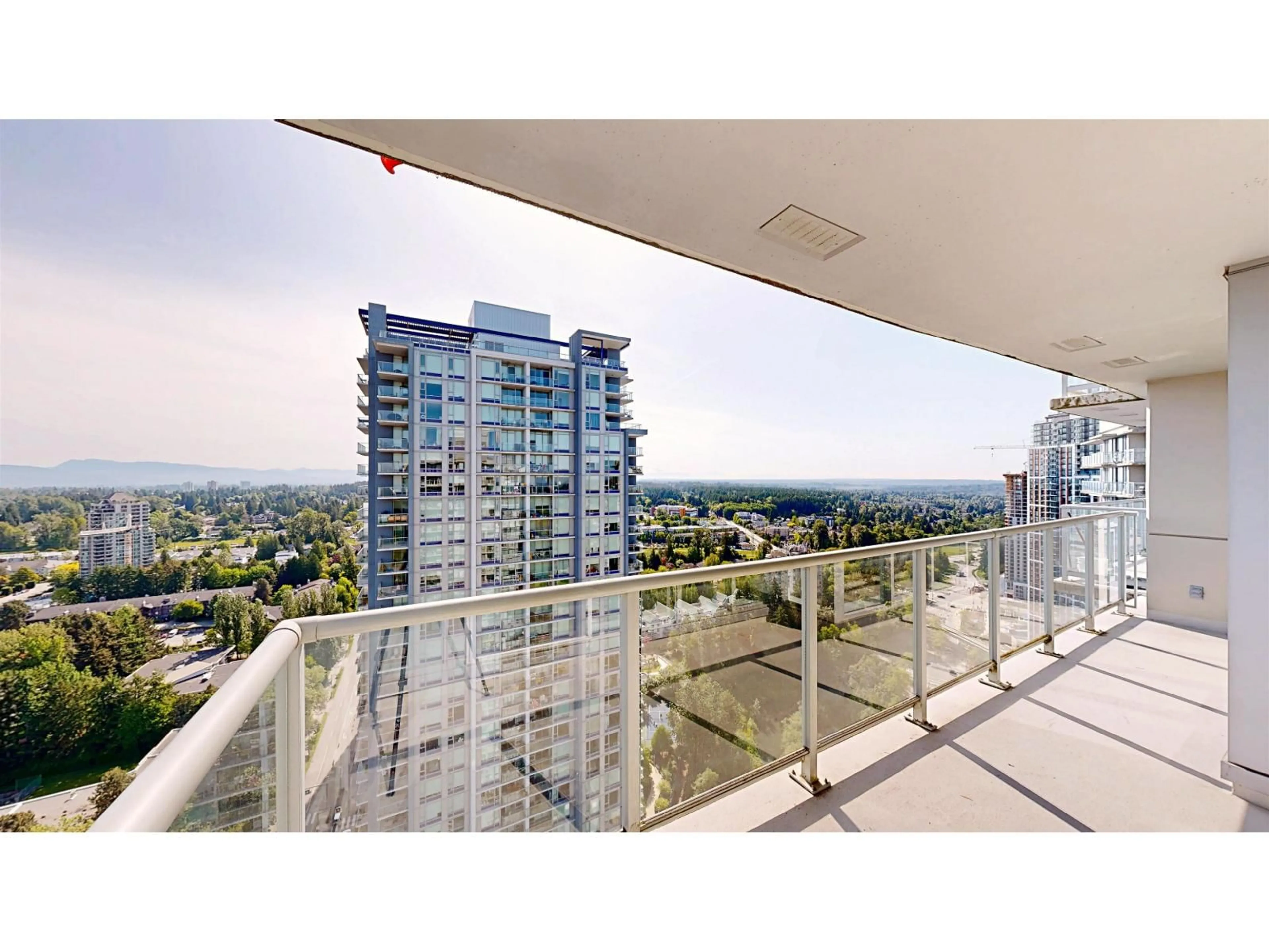 Balcony in the apartment, city buildings view from balcony for 3507 - 13688 100, Surrey British Columbia V3T0G5