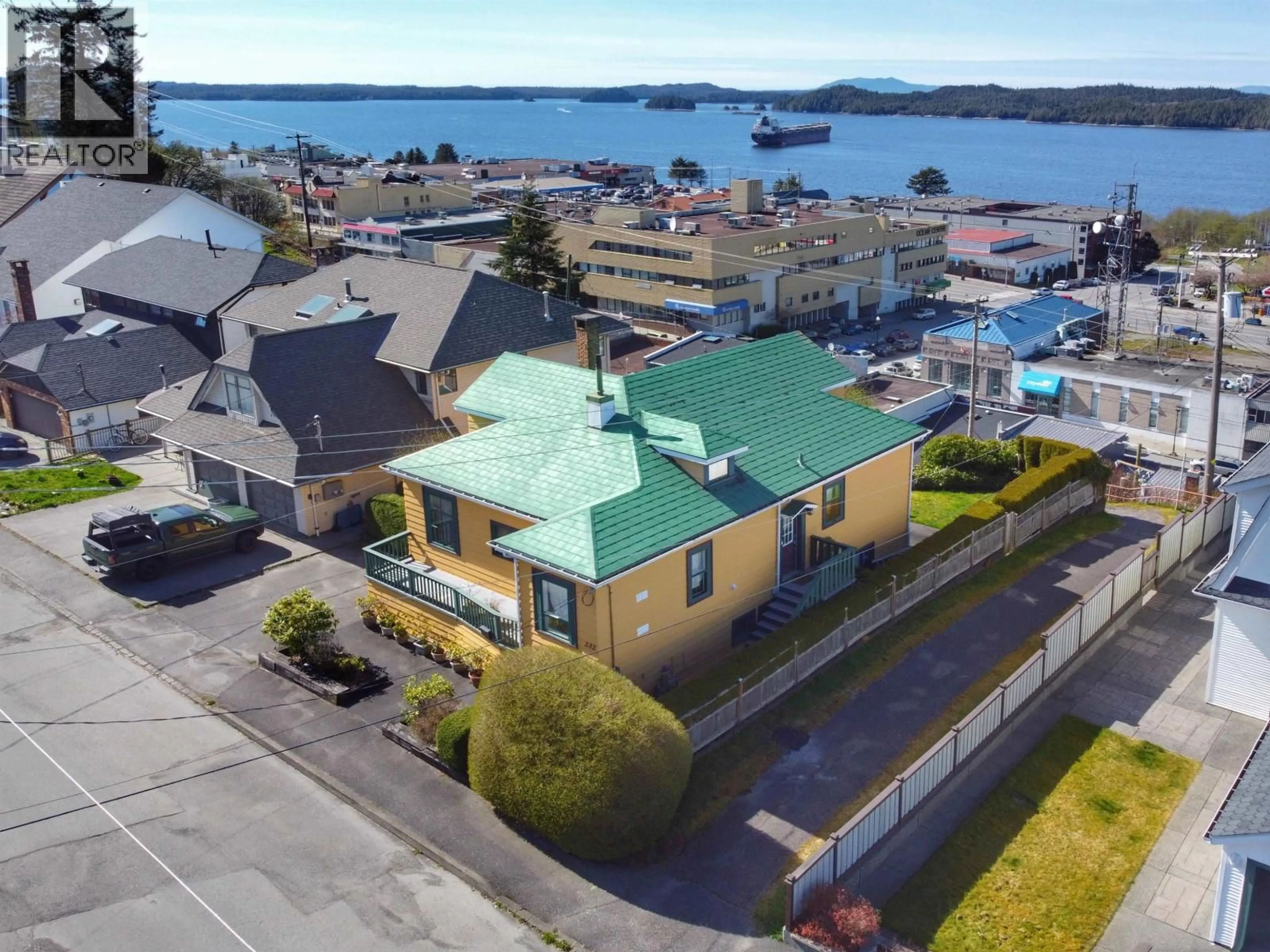 A pic from outside/outdoor area/front of a property/back of a property/a pic from drone, water/lake/river/ocean view for 232 4TH AVENUE, Prince Rupert British Columbia V8J1P3
