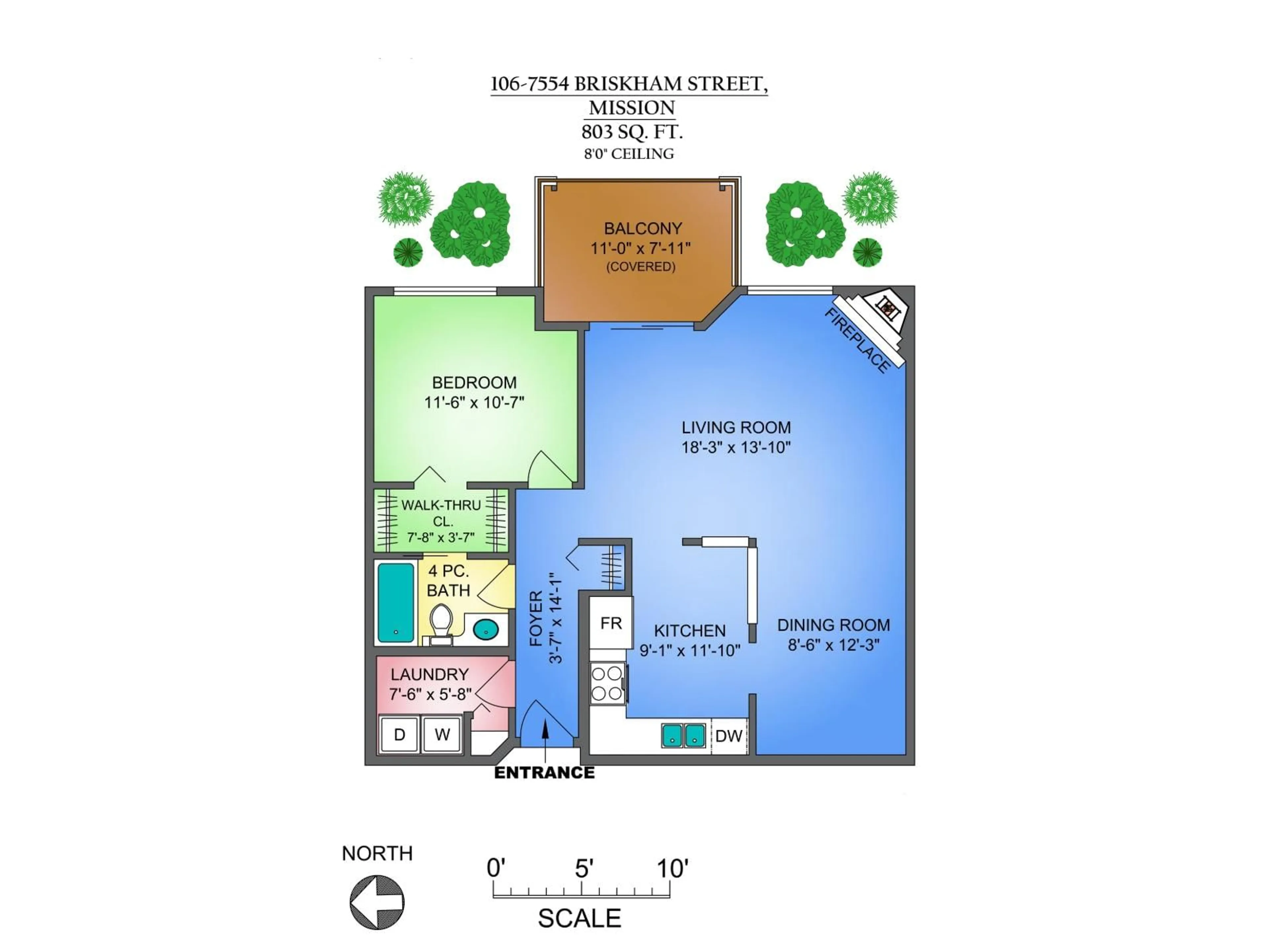 Floor plan for 106 - 7554 BRISKHAM, Mission British Columbia V2V3L9