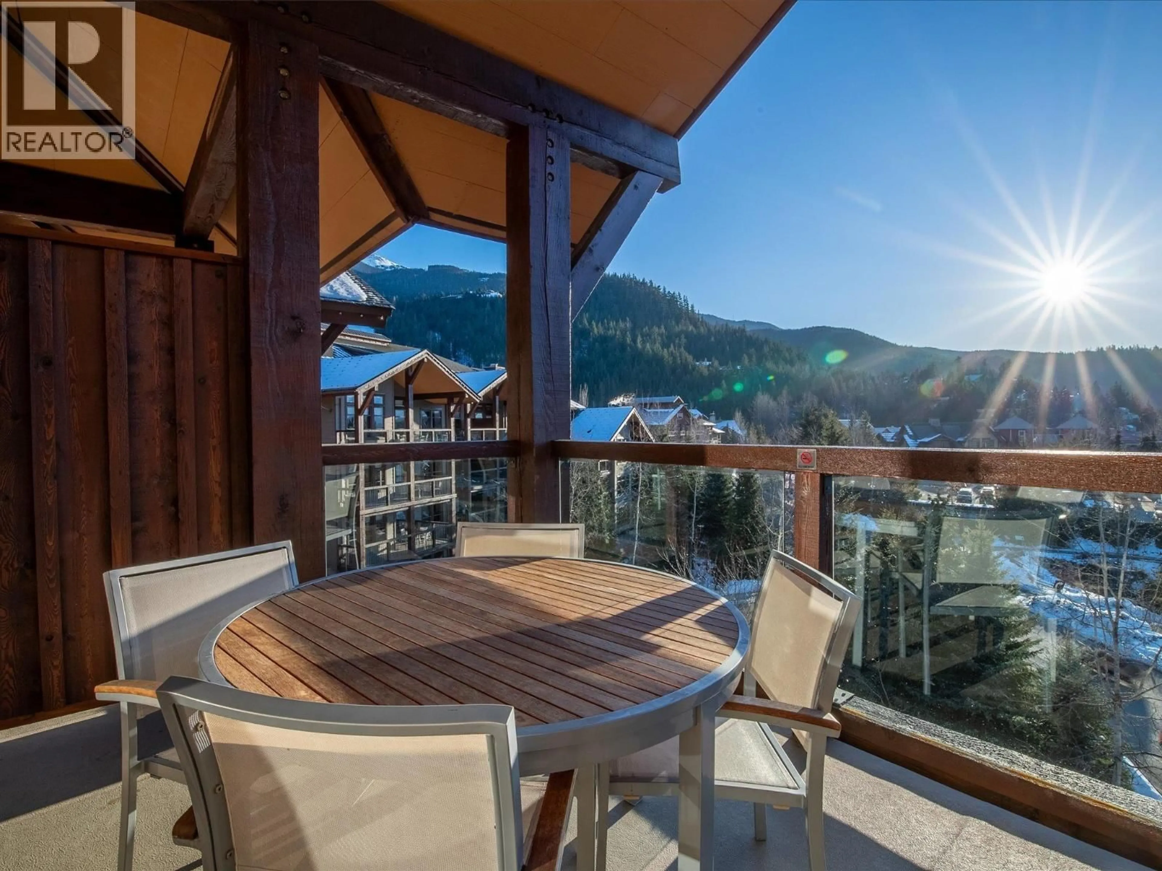 Balcony in the apartment, mountain view for 406D - 2020 LONDON LANE, Whistler British Columbia V0N1B2