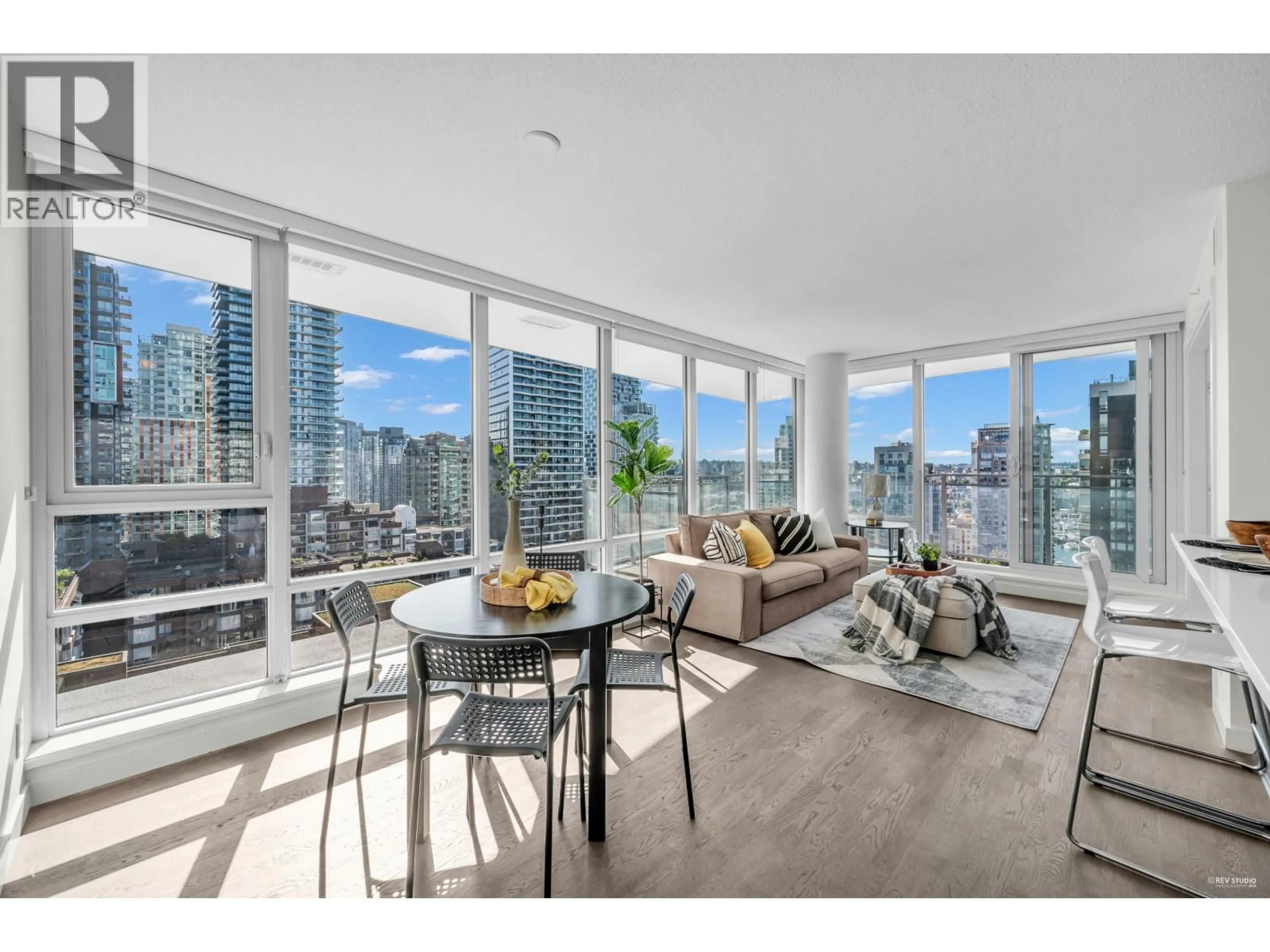 Living room with furniture, wood/laminate floor for 1606 - 1009 HARWOOD STREET, Vancouver British Columbia V6E0C2