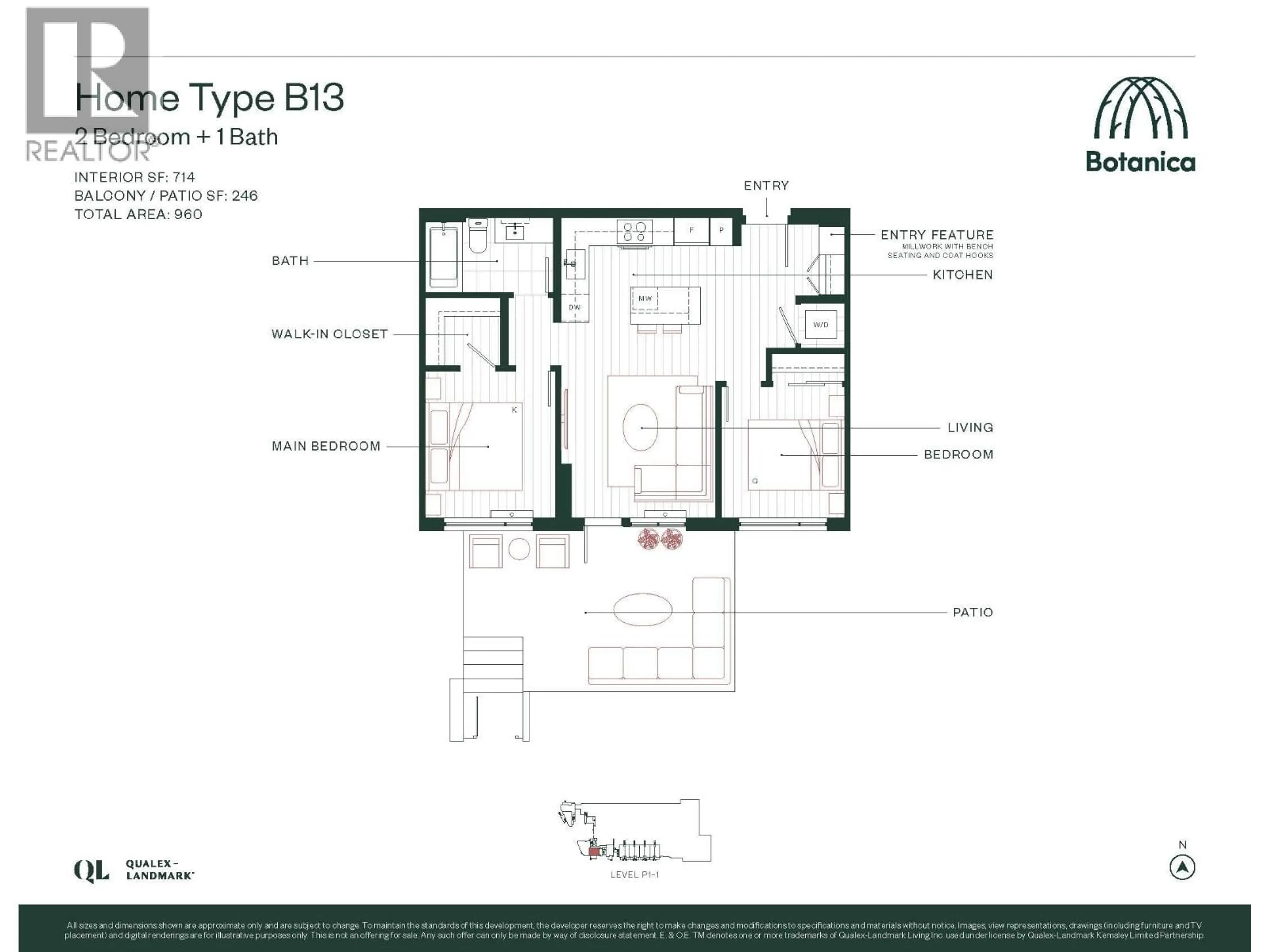 Floor plan for 101 - 585 KEMSLEY AVENUE, Coquitlam British Columbia V3J3Z1