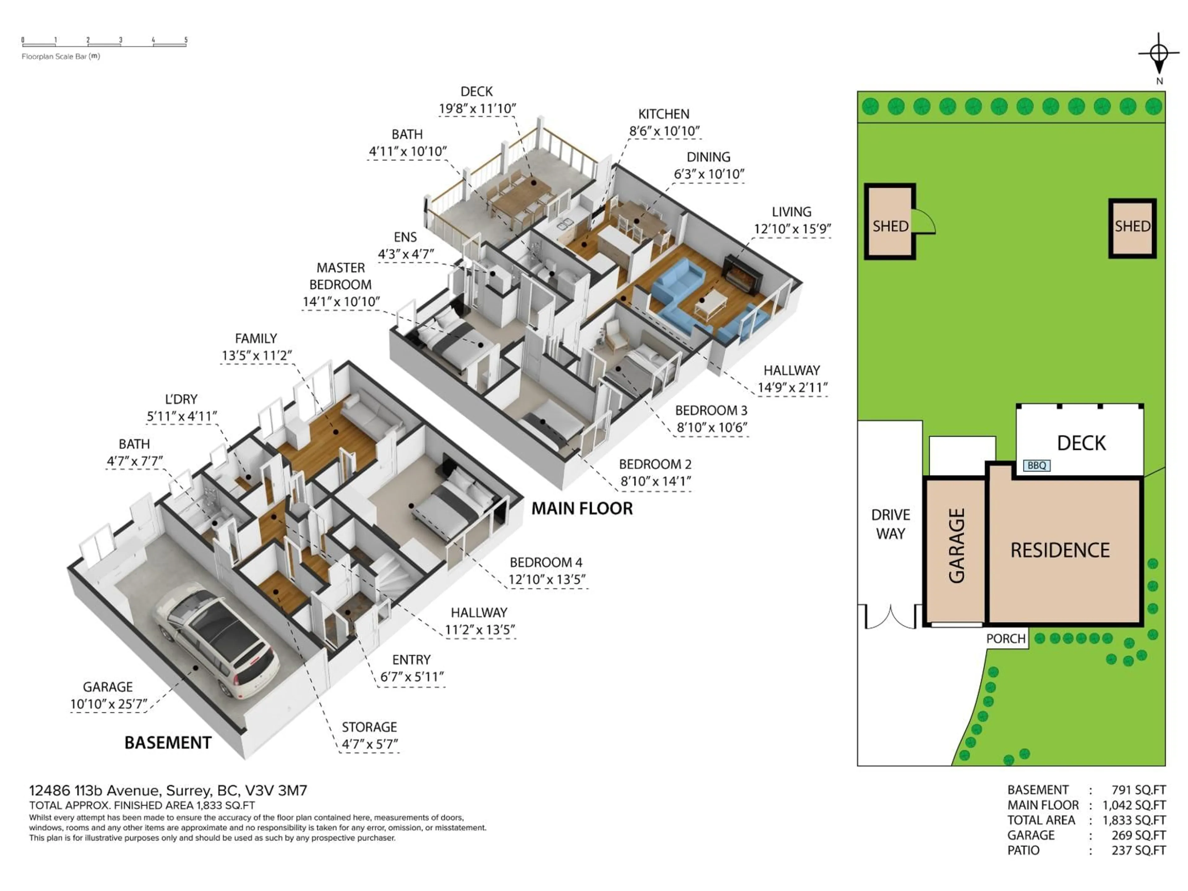 Floor plan for 12486 113B, Surrey British Columbia V3V3M7