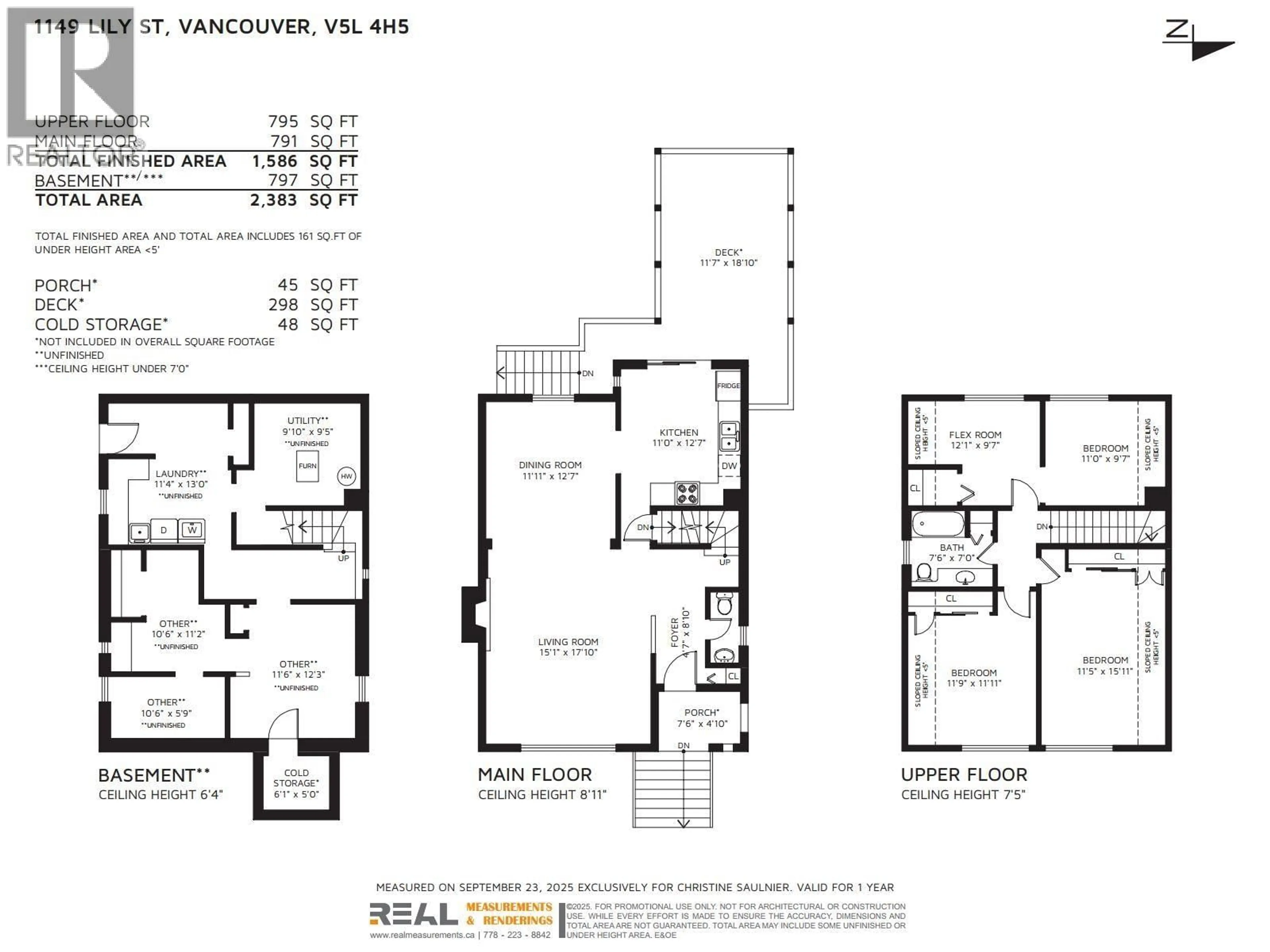 Floor plan for 1149 LILY STREET, Vancouver British Columbia V5L4H5