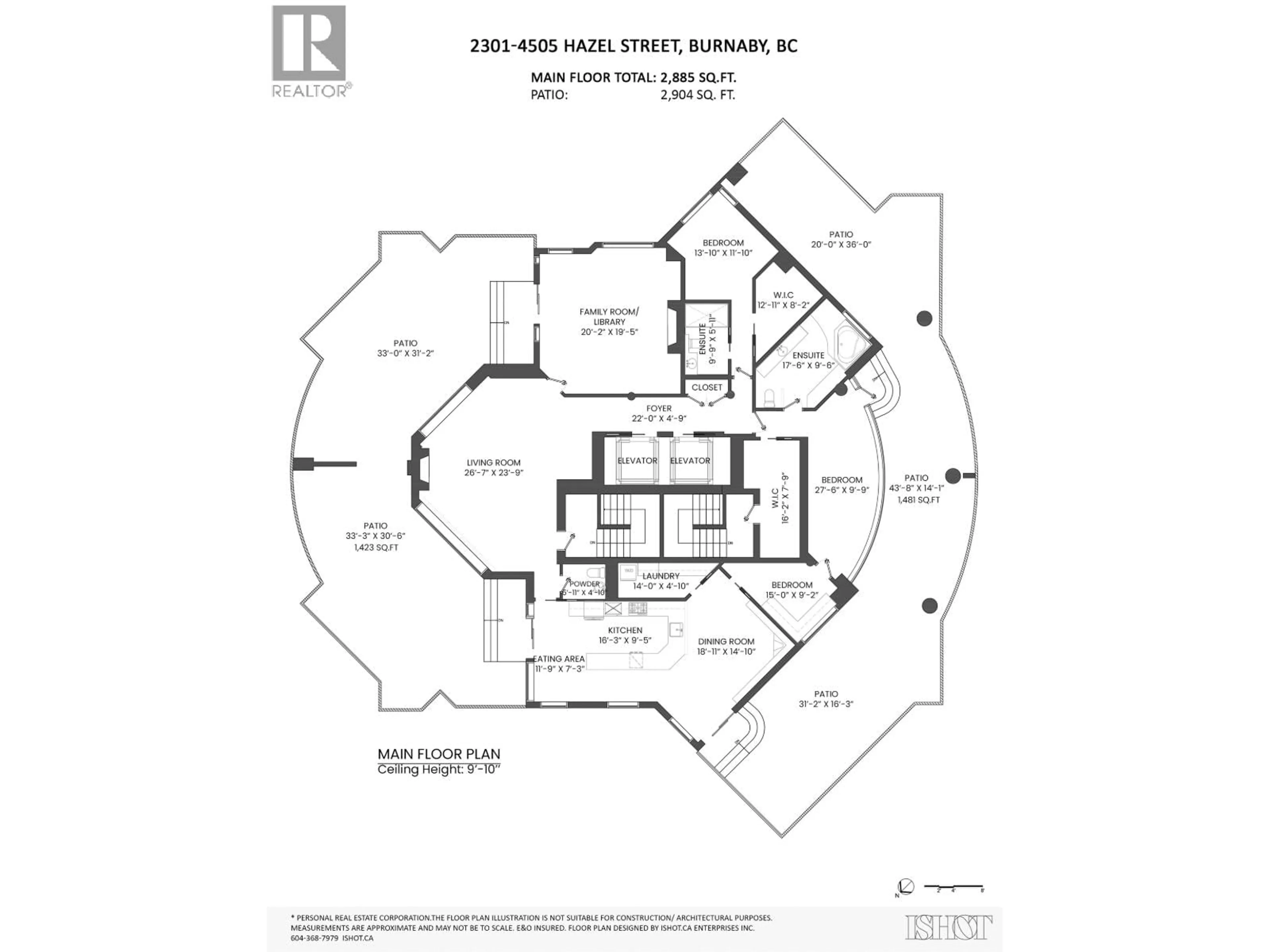 Floor plan for 2301 - 4505 HAZEL STREET, Burnaby British Columbia V5H4T1
